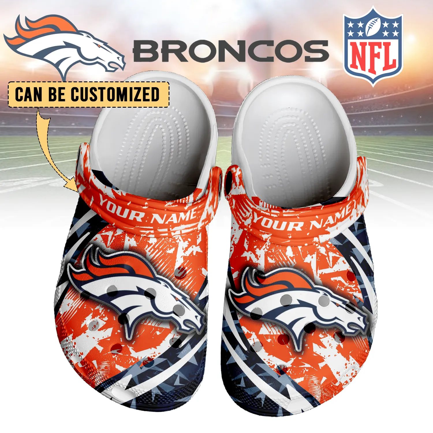 footwearmerch denver broncos nfl crocs crocband clogs shoes comfortable for men women and kids jizdj