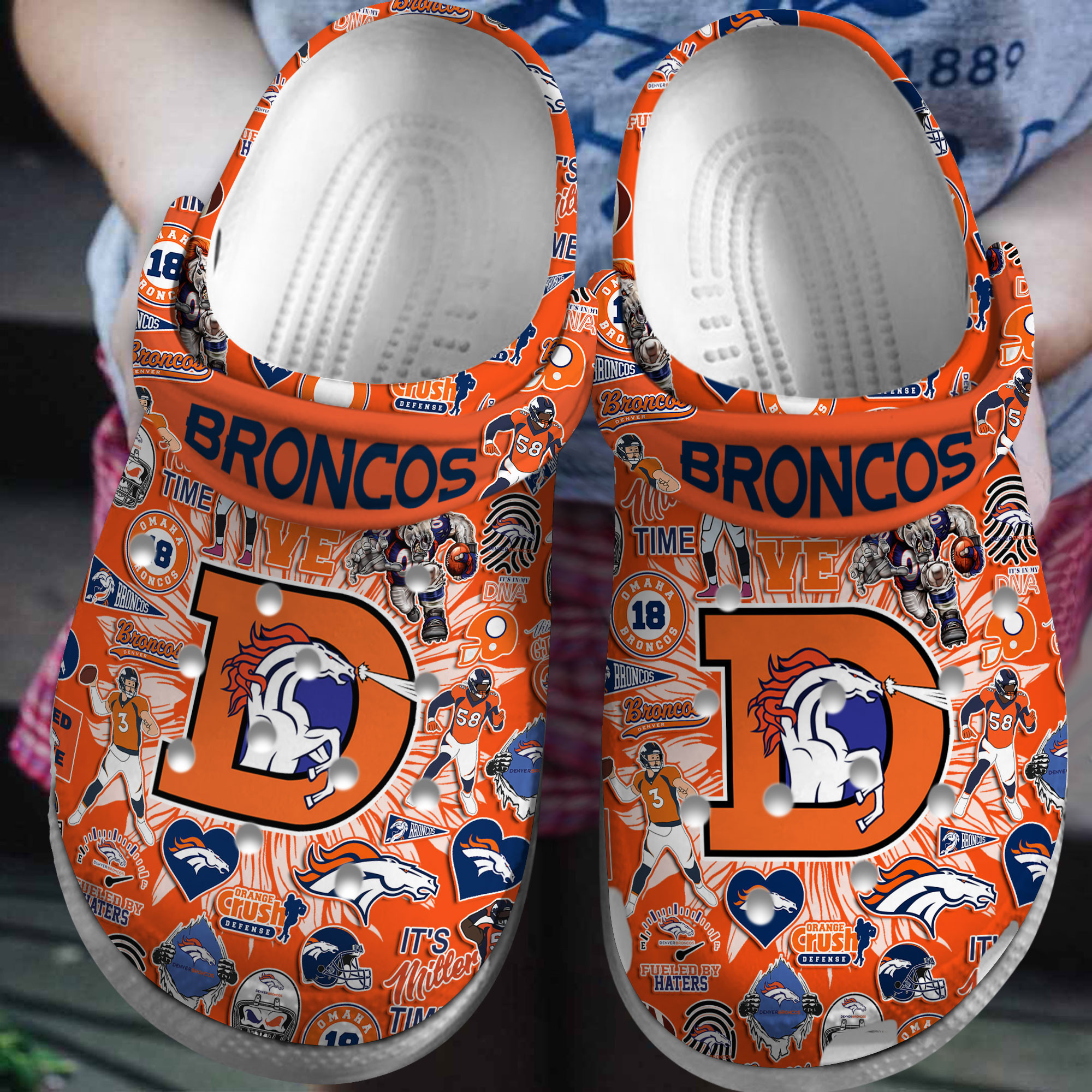 footwearmerch denver broncos nfl sport crocs crocband clogs shoes comfortable for men women and kids hhwae