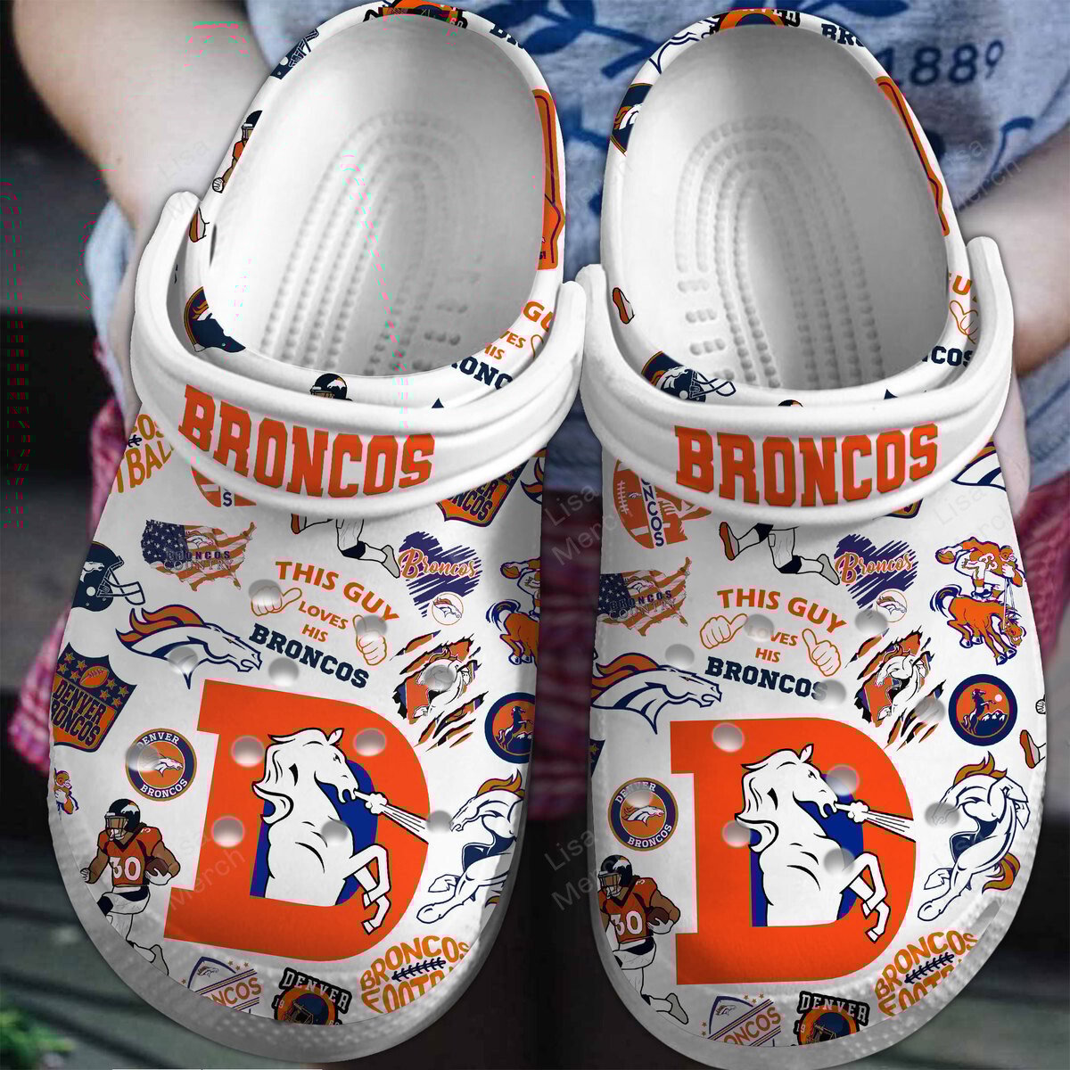 footwearmerch denver broncos nfl sport crocs crocband clogs shoes comfortable for men women and kids kco0d