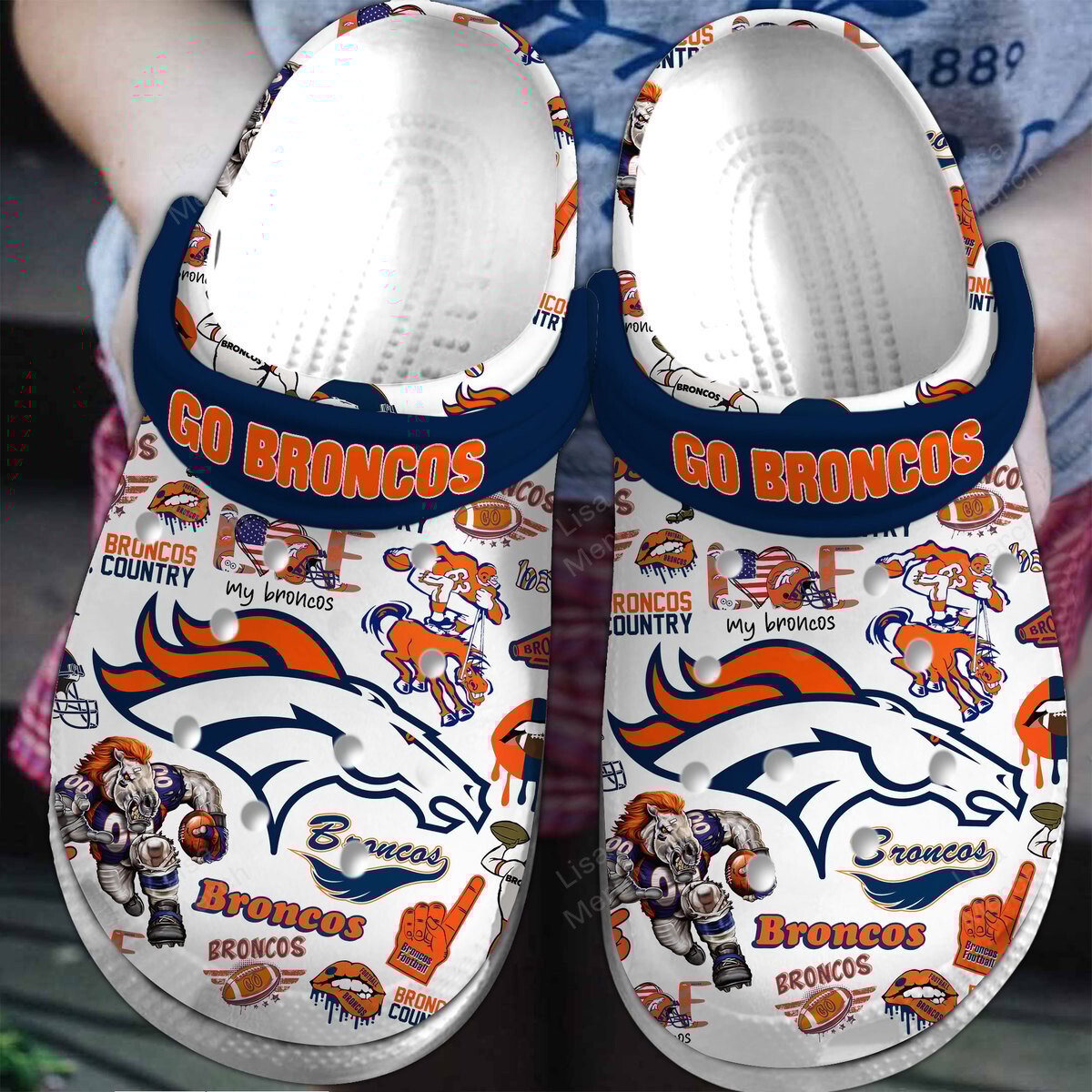 footwearmerch denver broncos nfl sport crocs crocband clogs shoes comfortable for men women and kids seenl