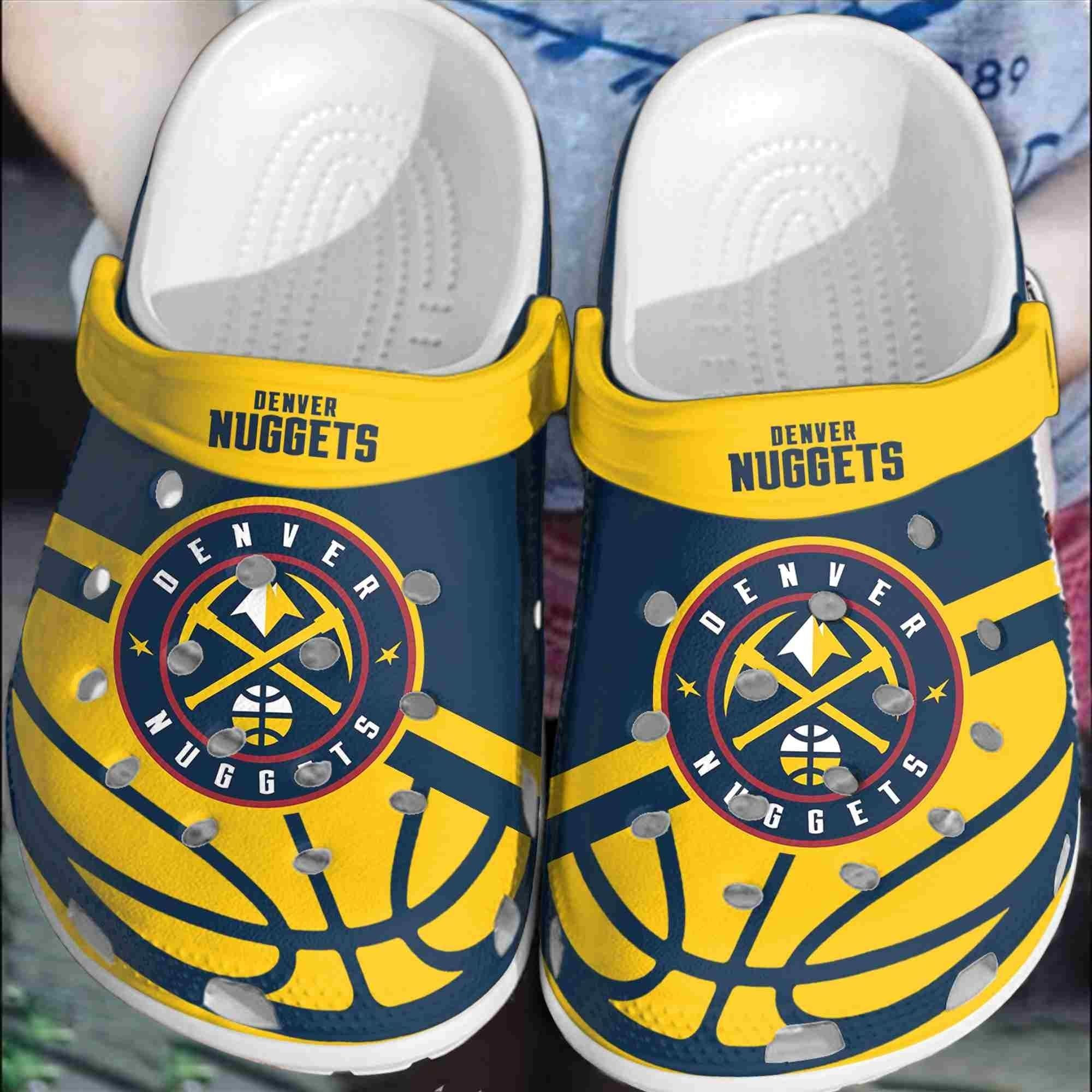 footwearmerch denver nuggets basketball club crocband clogs comfortable shoes crocs for men women mnzl1