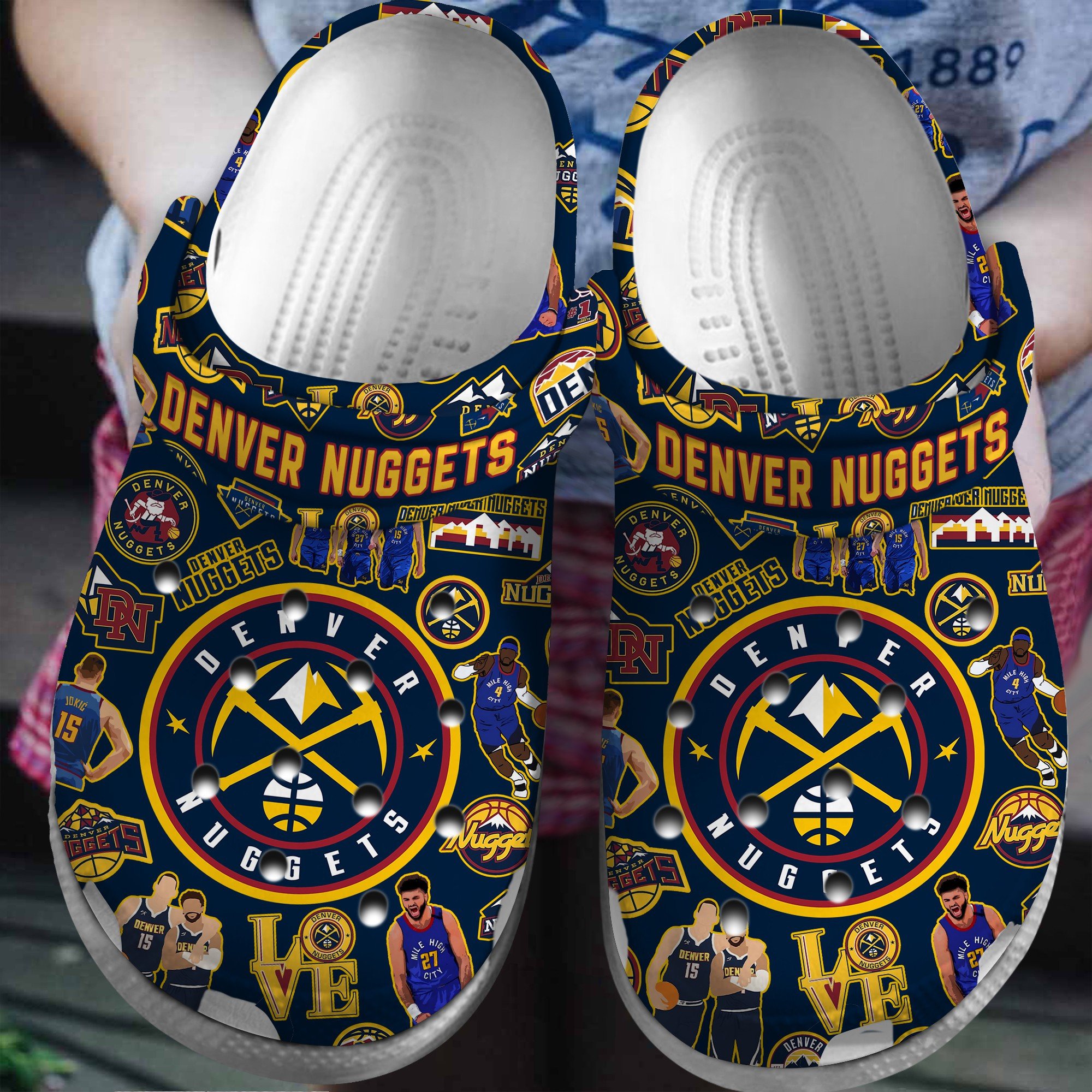 footwearmerch denver nuggets nba basketball sport crocs crocband clogs shoes comfortable for men women and kids co6gv