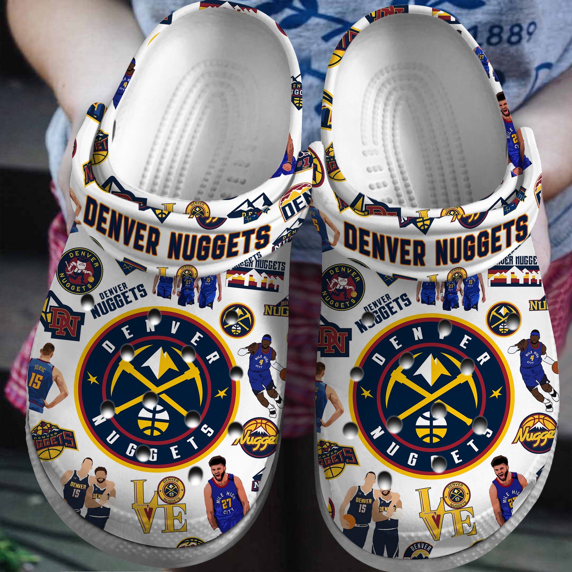 footwearmerch denver nuggets nba basketball sport crocs crocband clogs shoes comfortable for men women and kids d71md