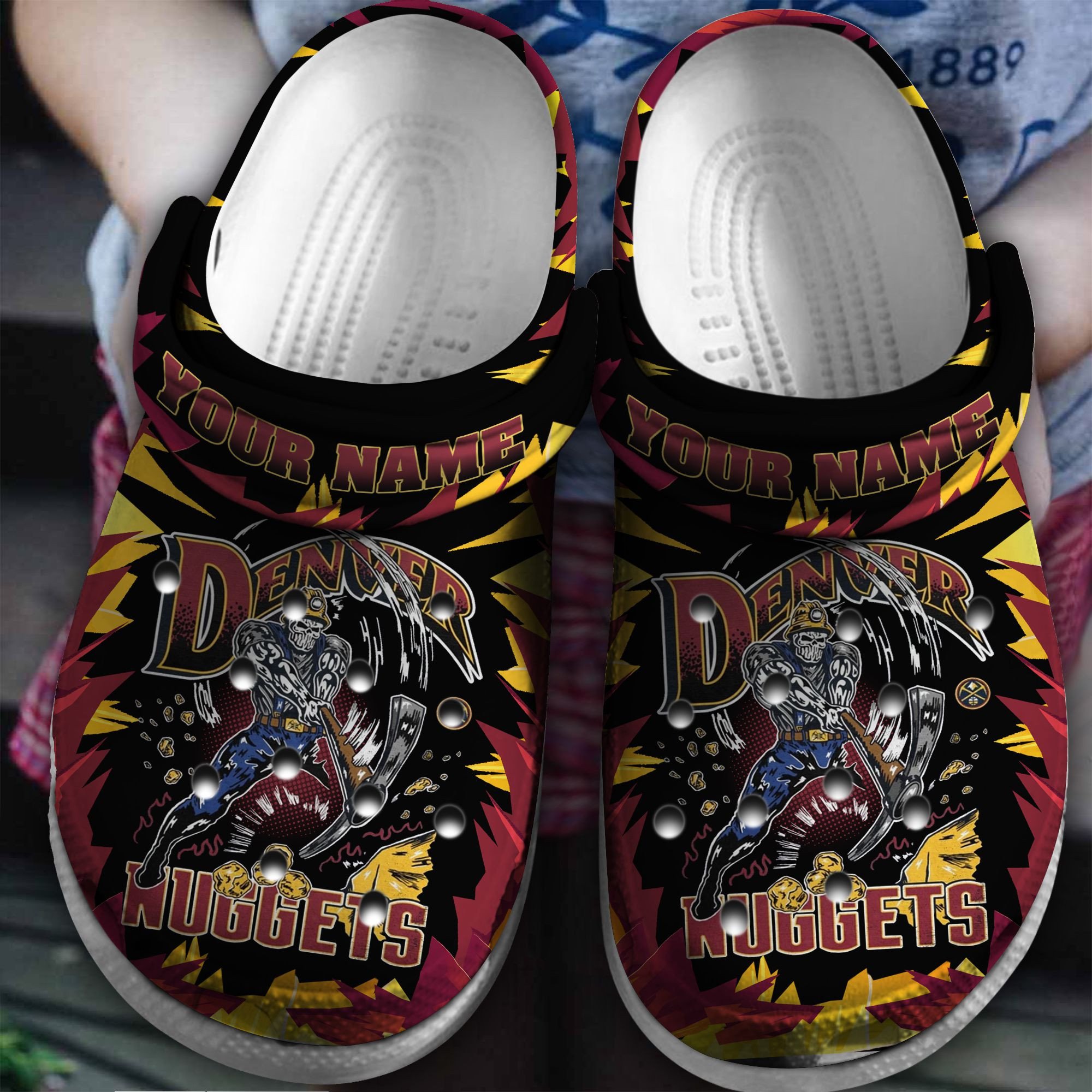 footwearmerch denver nuggets nba basketball sport crocs crocband clogs shoes comfortable for men women and kids iohqc