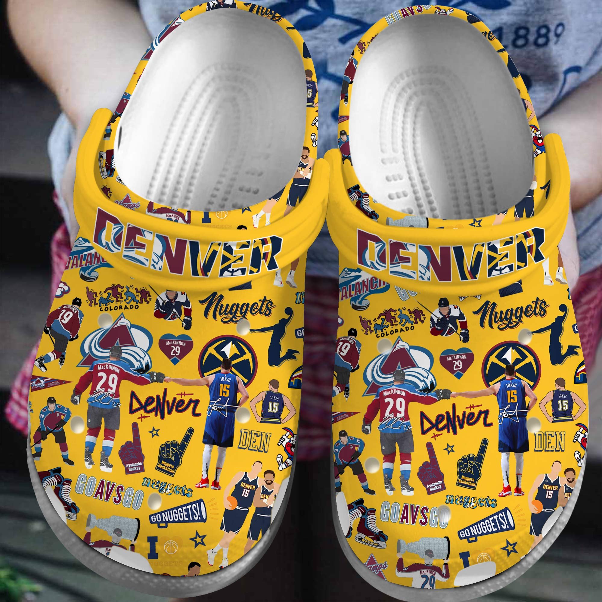footwearmerch denver nuggets nba basketball sport crocs crocband clogs shoes comfortable for men women and kids mkcfq