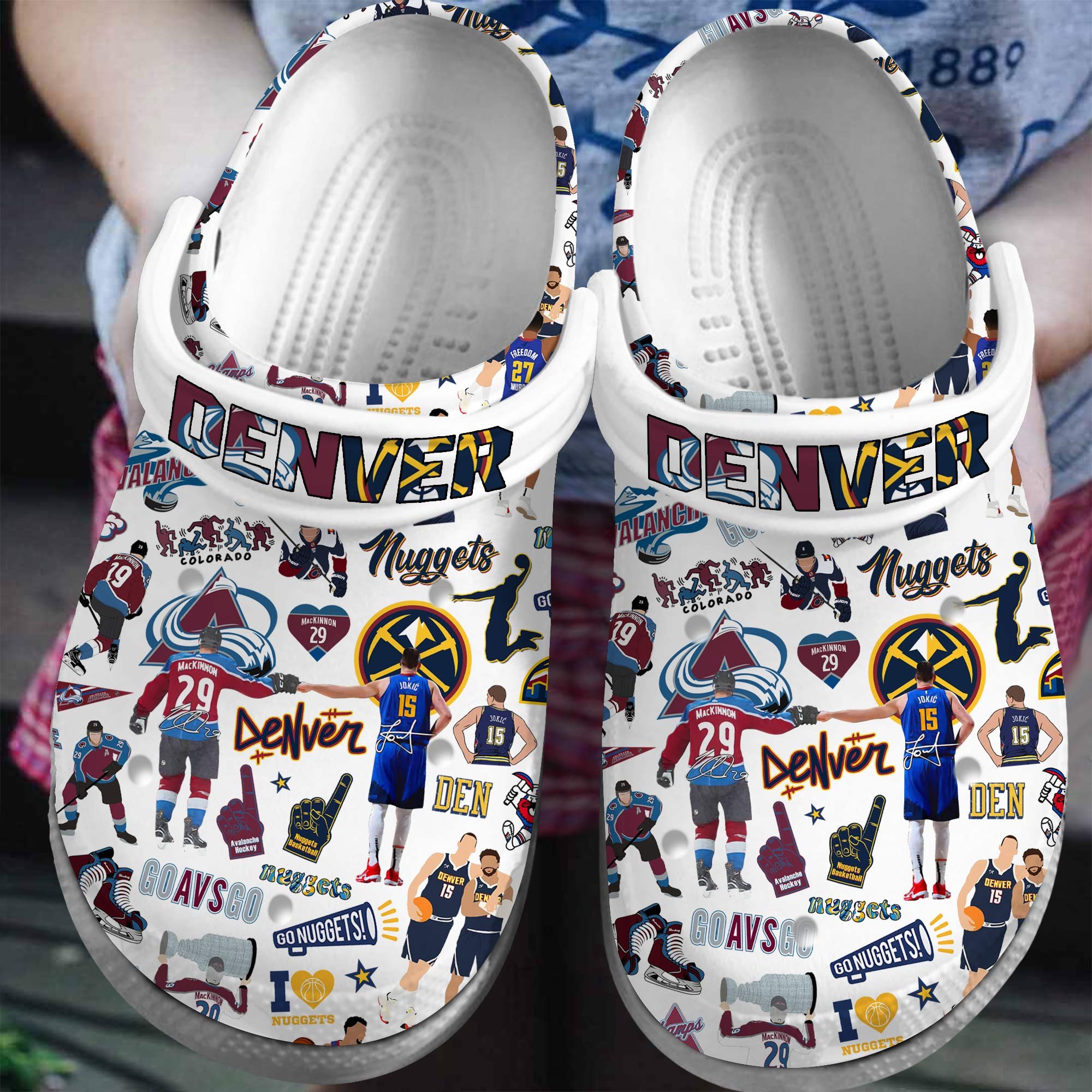 footwearmerch denver nuggets nba basketball sport crocs crocband clogs shoes comfortable for men women and kids uqmkt