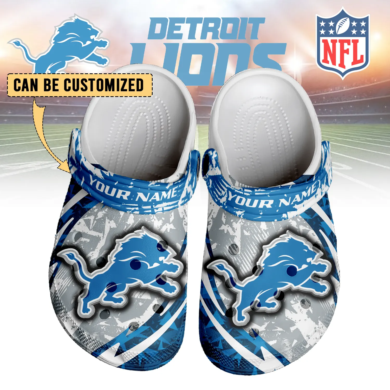 footwearmerch detroit lions nfl crocs crocband clogs shoes comfortable for men women and kids bwnfk