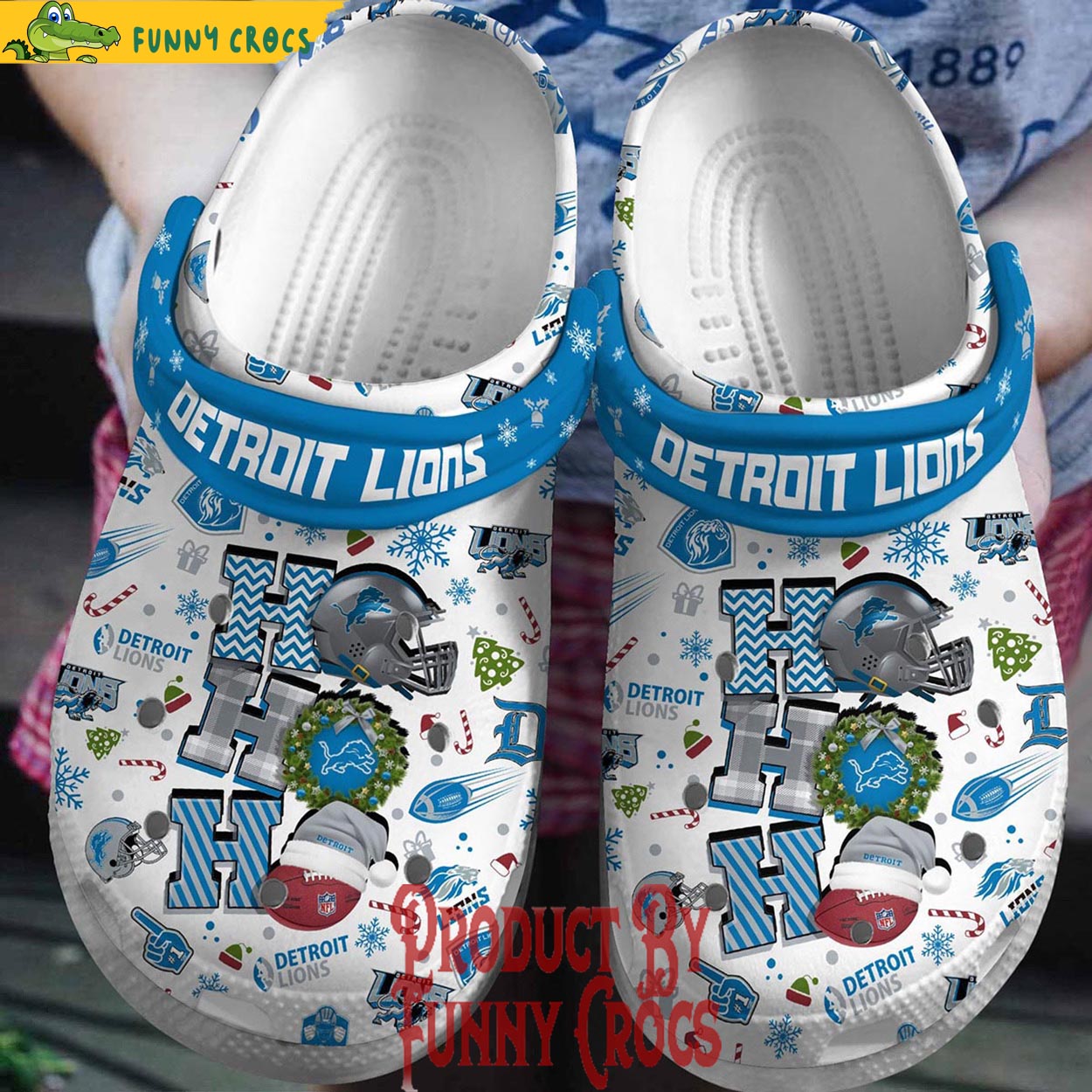 footwearmerch detroit lions nfl sport christmas crocs crocband clogs shoes comfortable for men women and kids eskdl