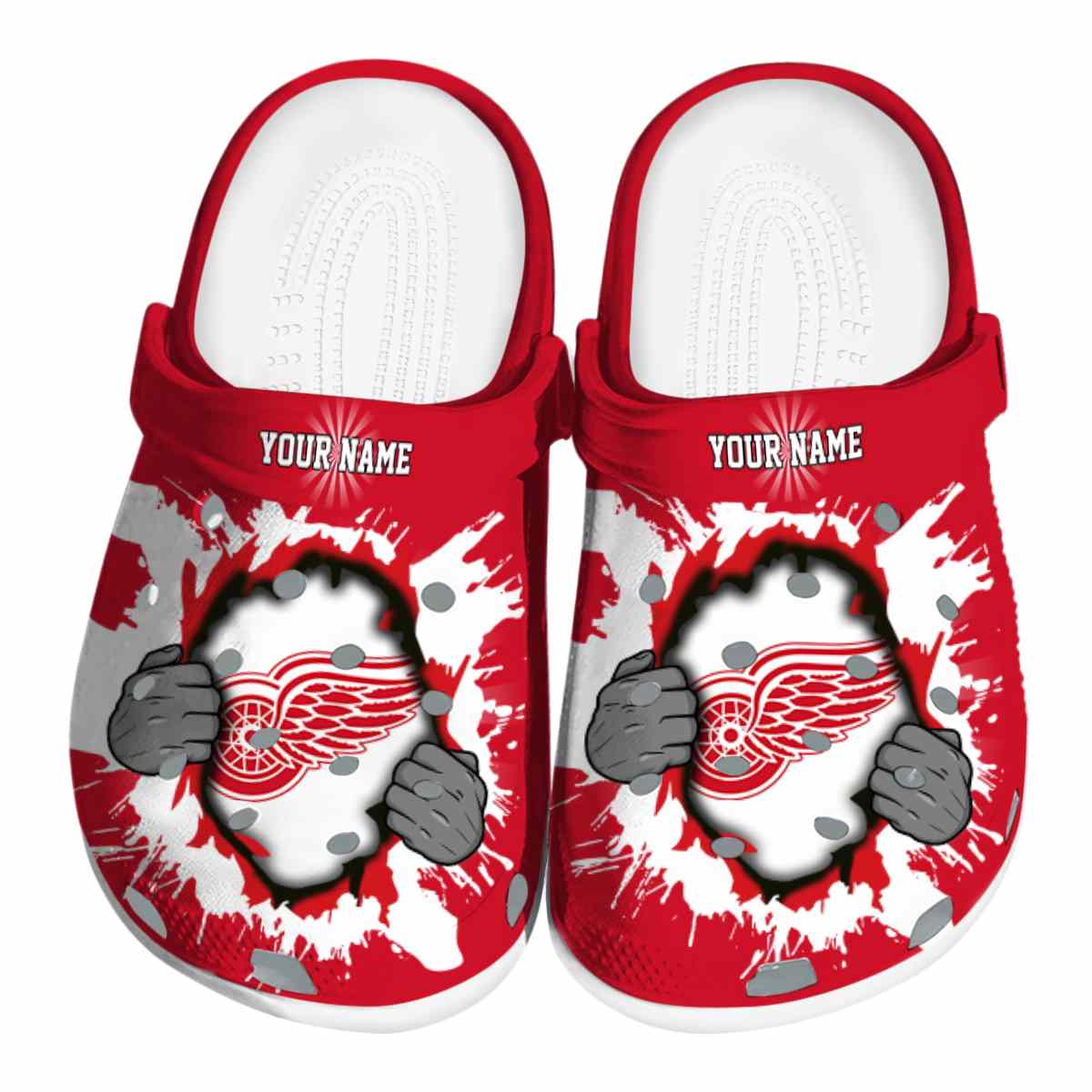 footwearmerch detroit red wings nhl sport crocs crocband clogs shoes comfortable for men women and kids sobjc