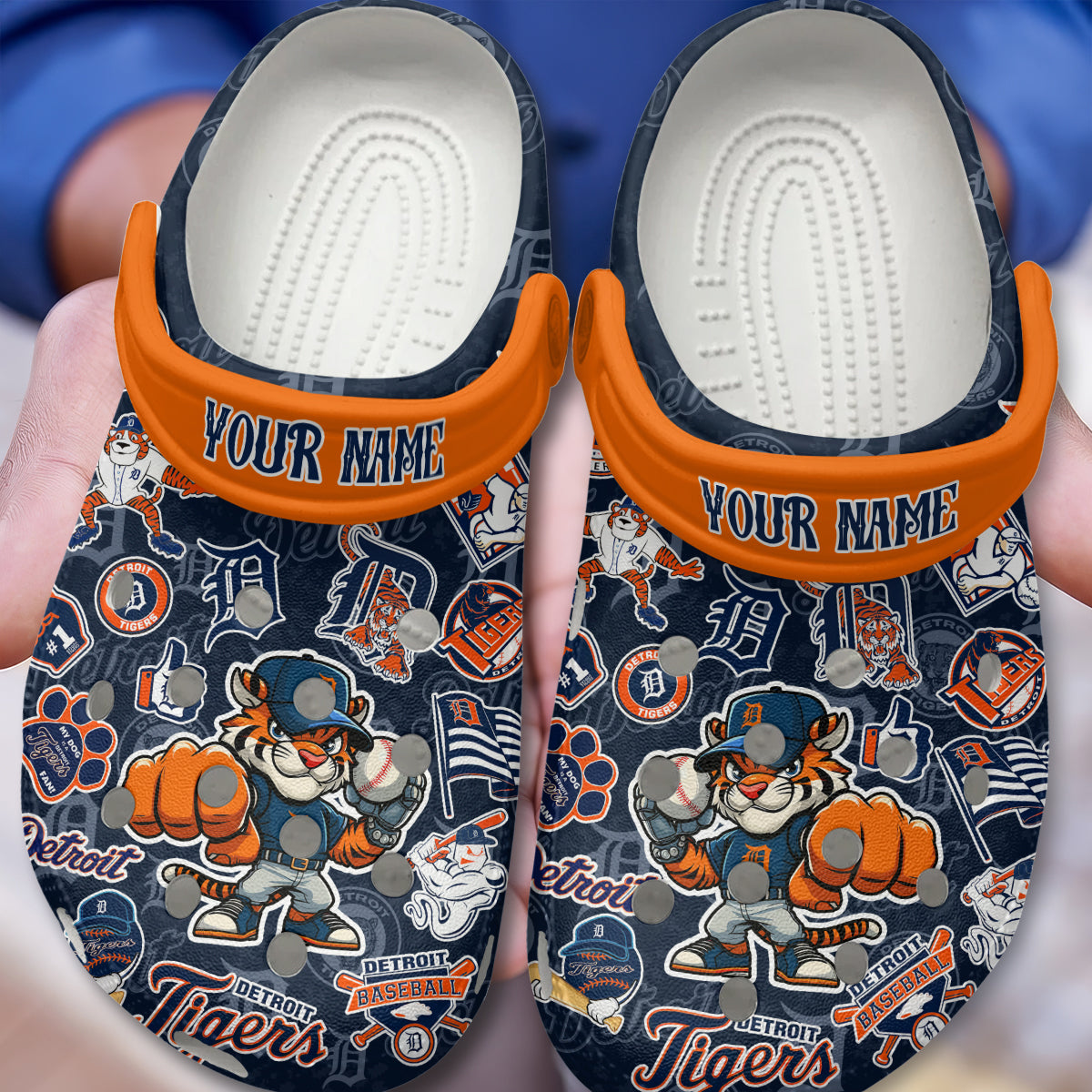 footwearmerch detroit tigers mlb crocs crocband clogs shoes comfortable for men women and kids pb4a0
