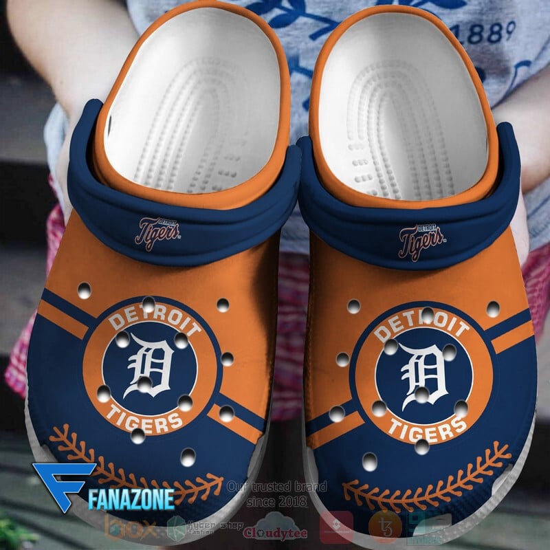 footwearmerch detroit tigers orange navy mlb sport crocs clogs crocband shoes comfortable for men women and kids f3y7s