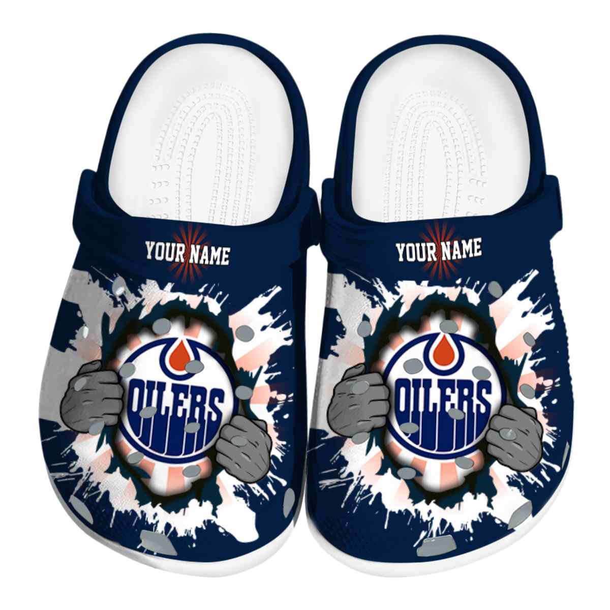 footwearmerch edmonton oilers nhl sport crocs crocband clogs shoes comfortable for men women and kids hmlii