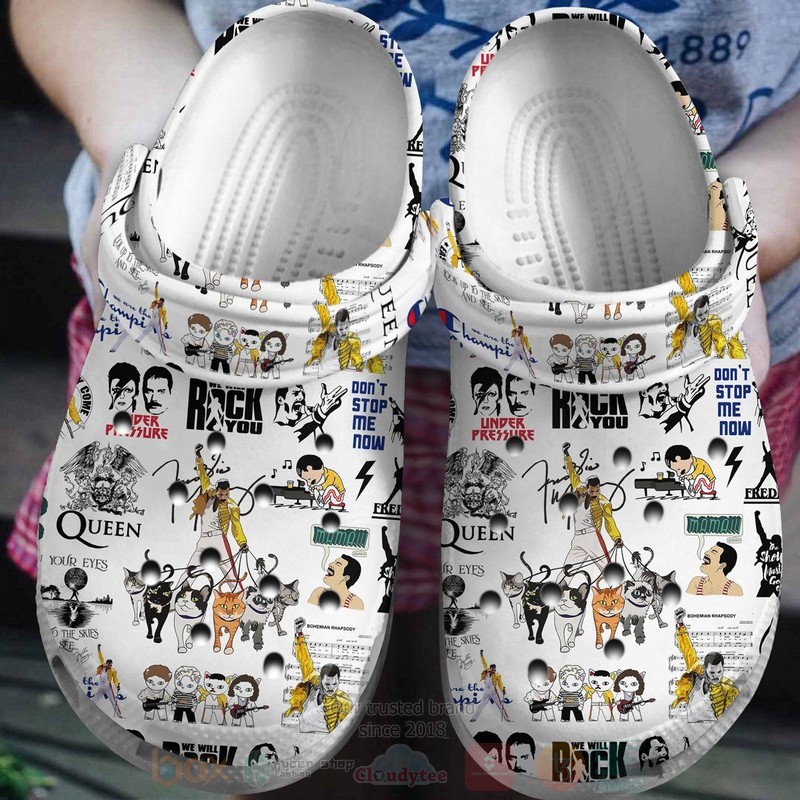 footwearmerch freddie mercury music crocs crocband clogs shoes comfortable for men women and kids kggve