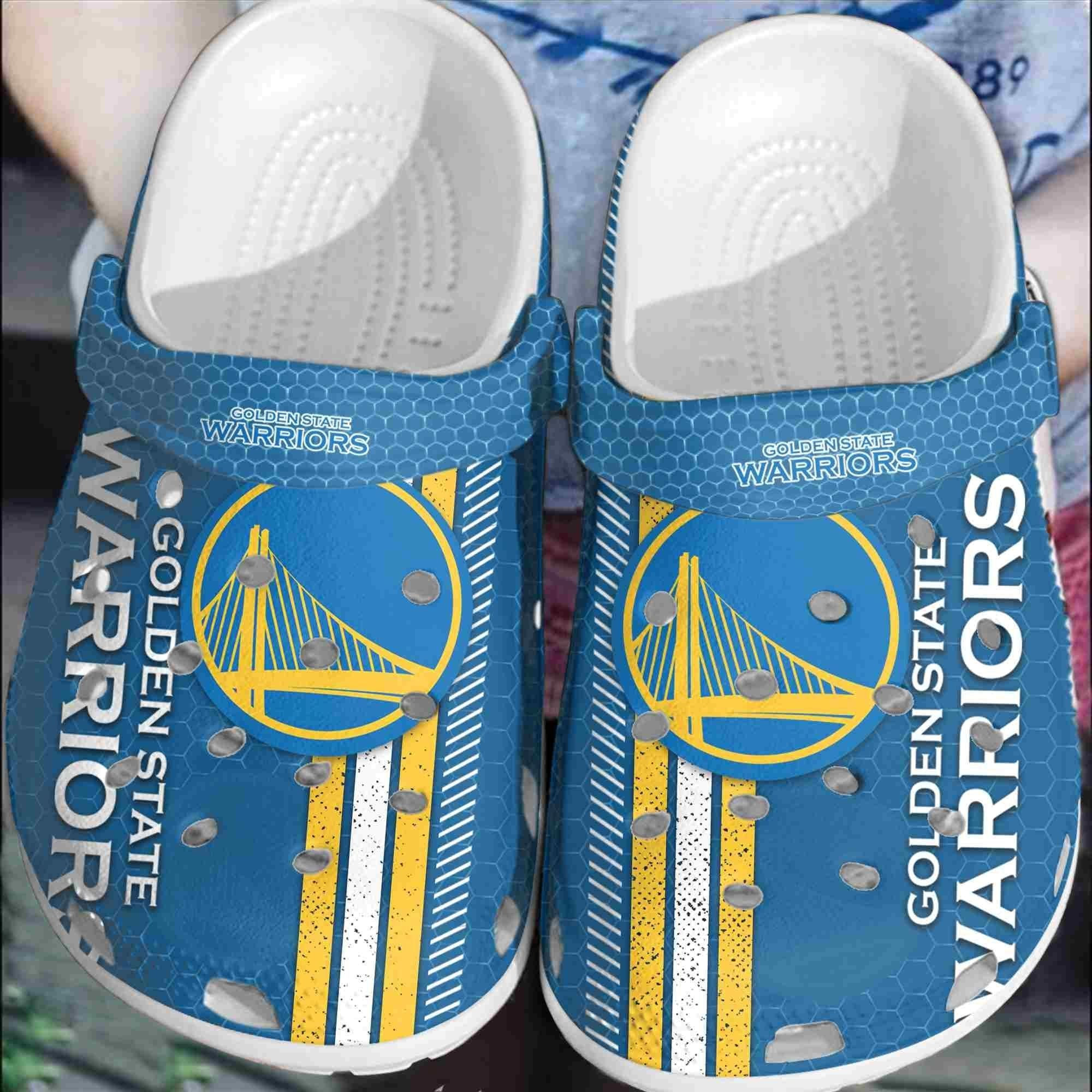 footwearmerch golden state warriors basketball club crocband comfortable clogs shoes crocs for men women 4xeih