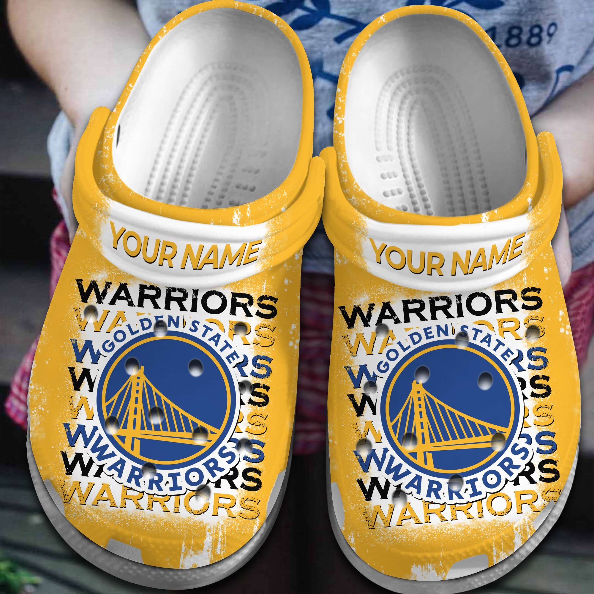 footwearmerch golden state warriors nba basketball sport crocs crocband clogs shoes comfortable for men women and kids i19lc