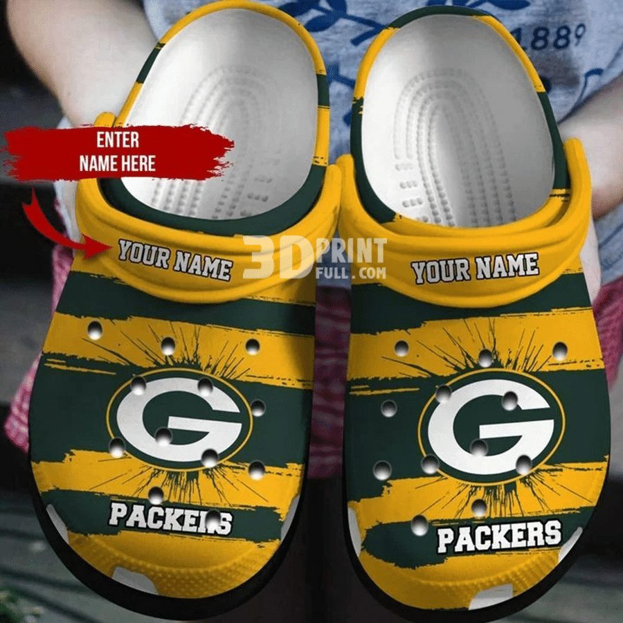 footwearmerch green bay packers customized name nfl crocband clog feqvw