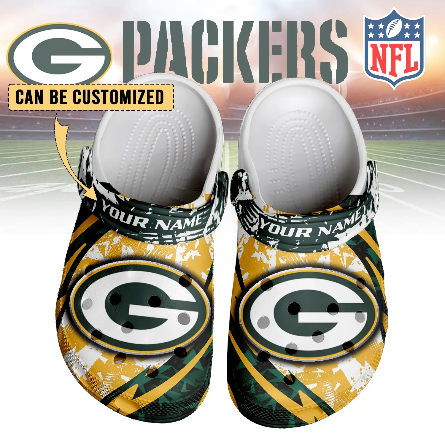 footwearmerch green bay packers nfl crocs crocband clogs shoes comfortable for men women and kids udsxz