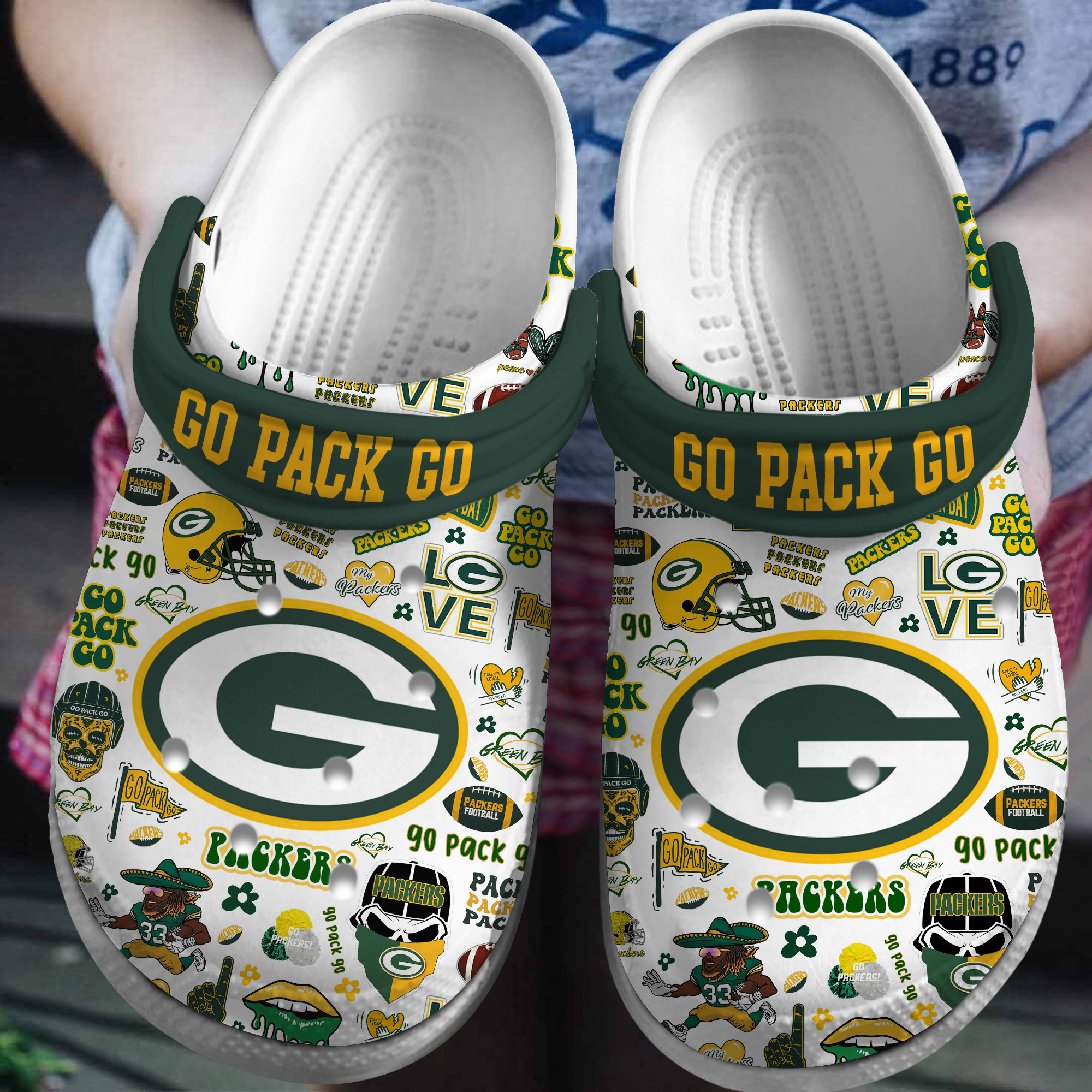 footwearmerch green bay packers nfl sport crocs crocband clogs shoes comfortable for men women and kids qr4tp