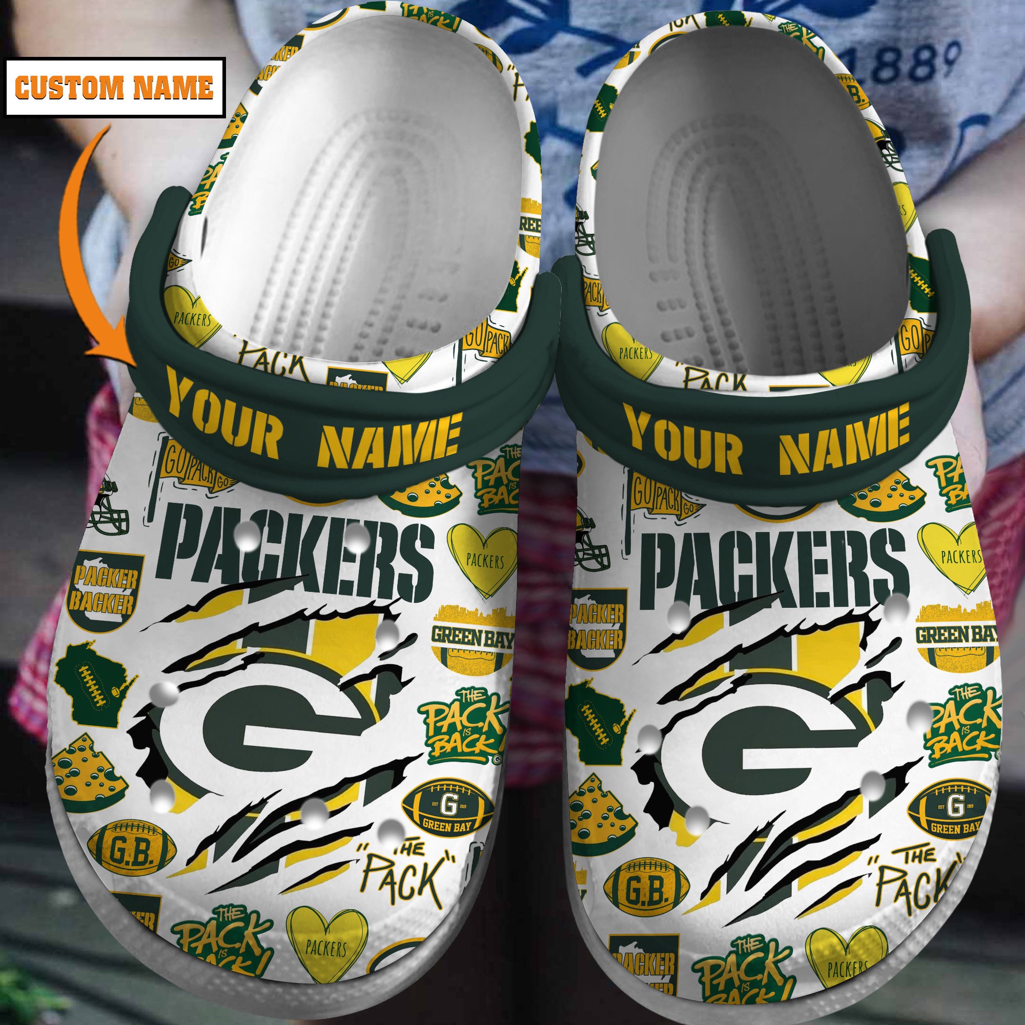footwearmerch green bay packers nfl sport crocs crocband clogs shoes comfortable for men women and kids rm7xs