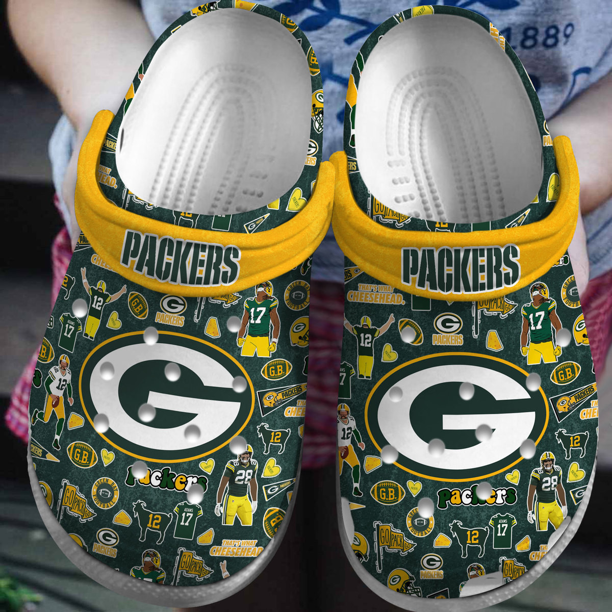 footwearmerch green bay packers nfl sport crocs crocband clogs shoes comfortable for men women and kids w7hbw