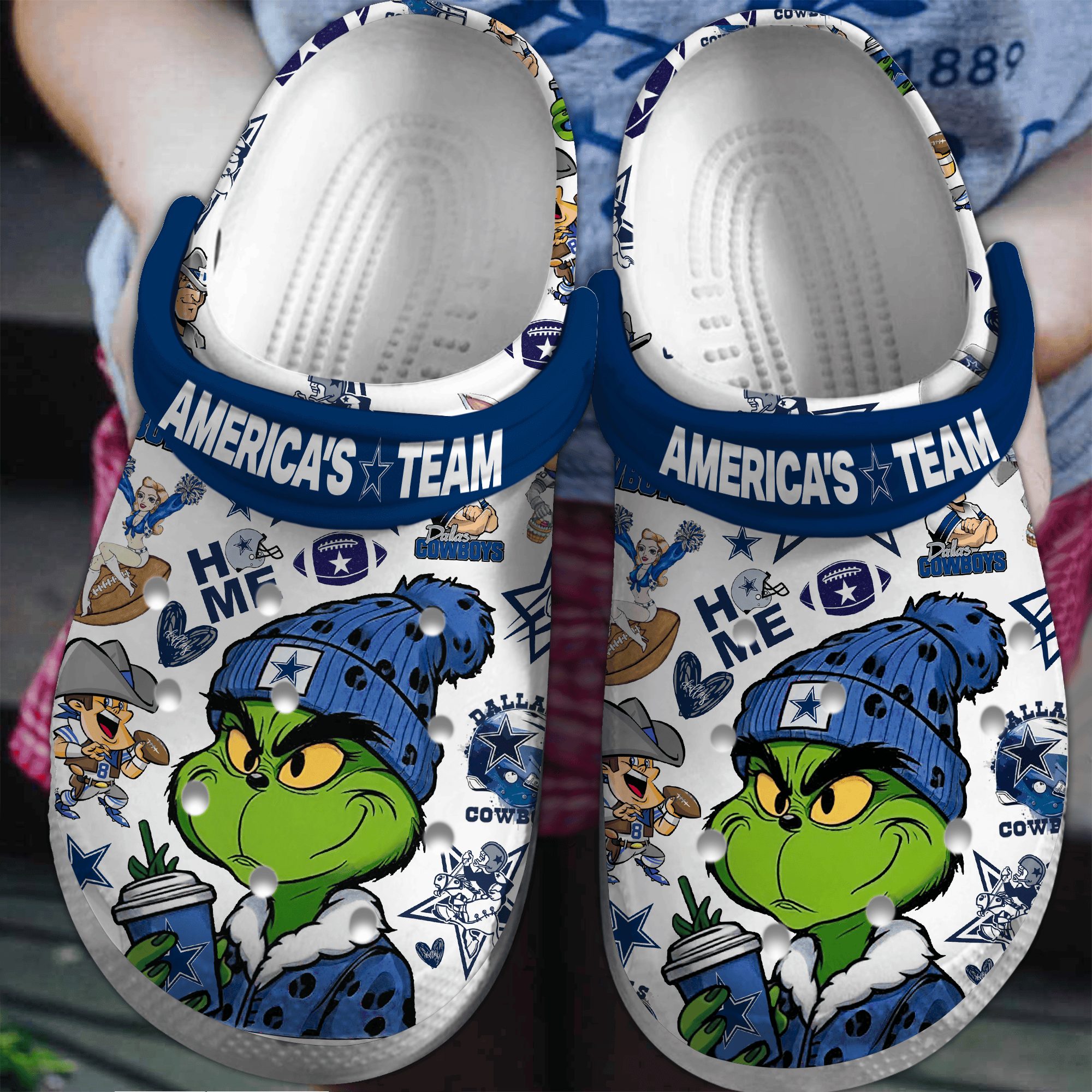 footwearmerch grinch dallas cowboys nfl sport crocs crocband clogs shoes comfortable for men women and kids jehjc