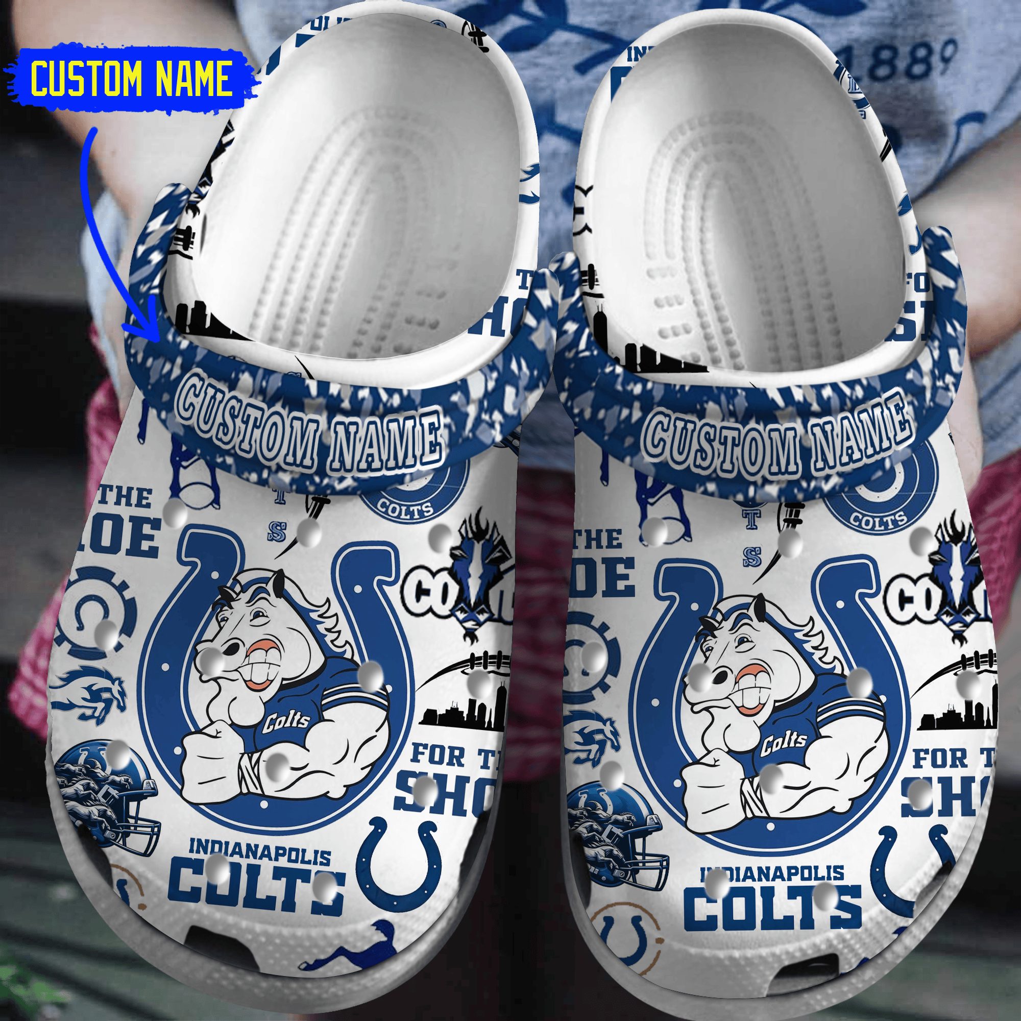 footwearmerch indianapolis colts nfl sport crocs crocband clogs shoes comfortable for men women and kids scjr5