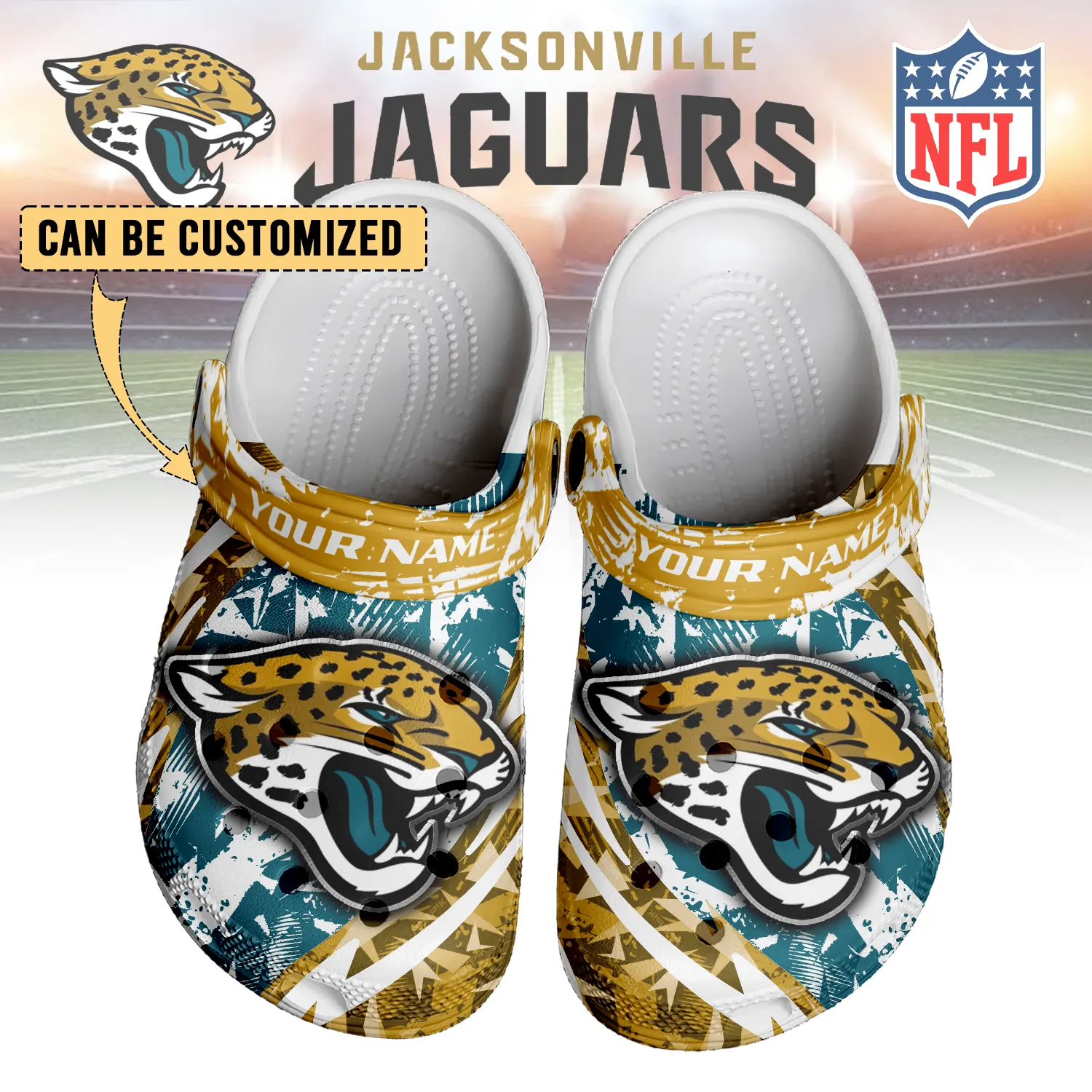 footwearmerch jacksonville jaguars nfl crocs crocband clogs shoes comfortable for men women and kids 2uak4