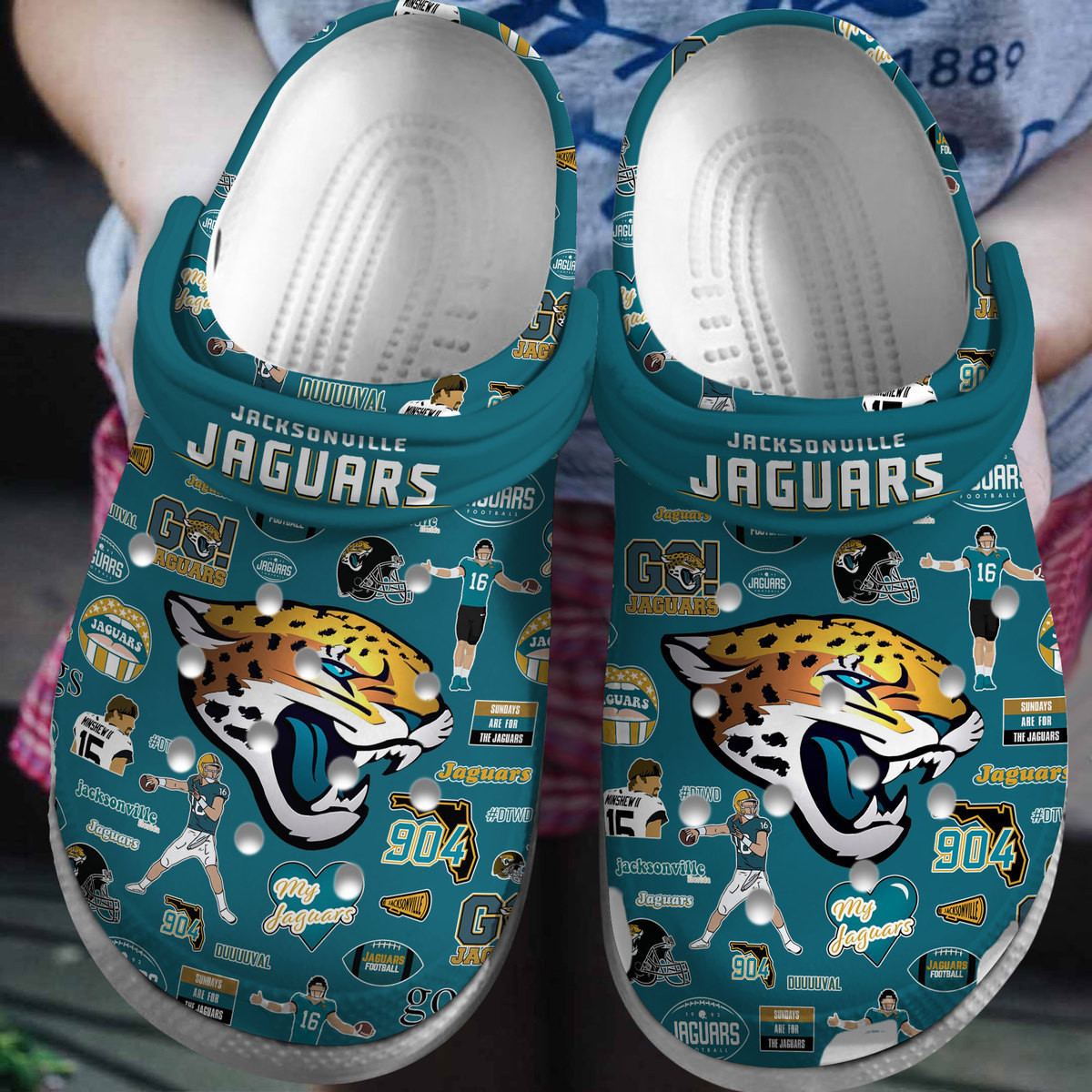 footwearmerch jacksonville jaguars nfl sport crocs crocband clogs shoes comfortable for men women and kids hhys8