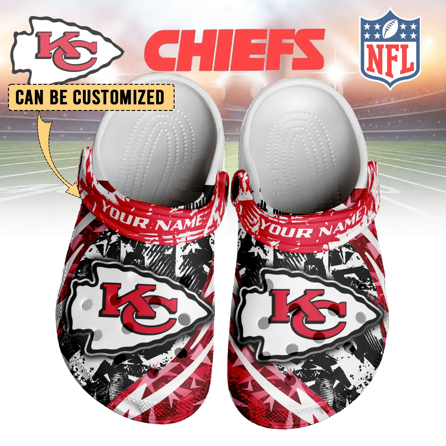 footwearmerch kansas city chiefs nfl crocs crocband clogs shoes comfortable for men women and kids rt2s9