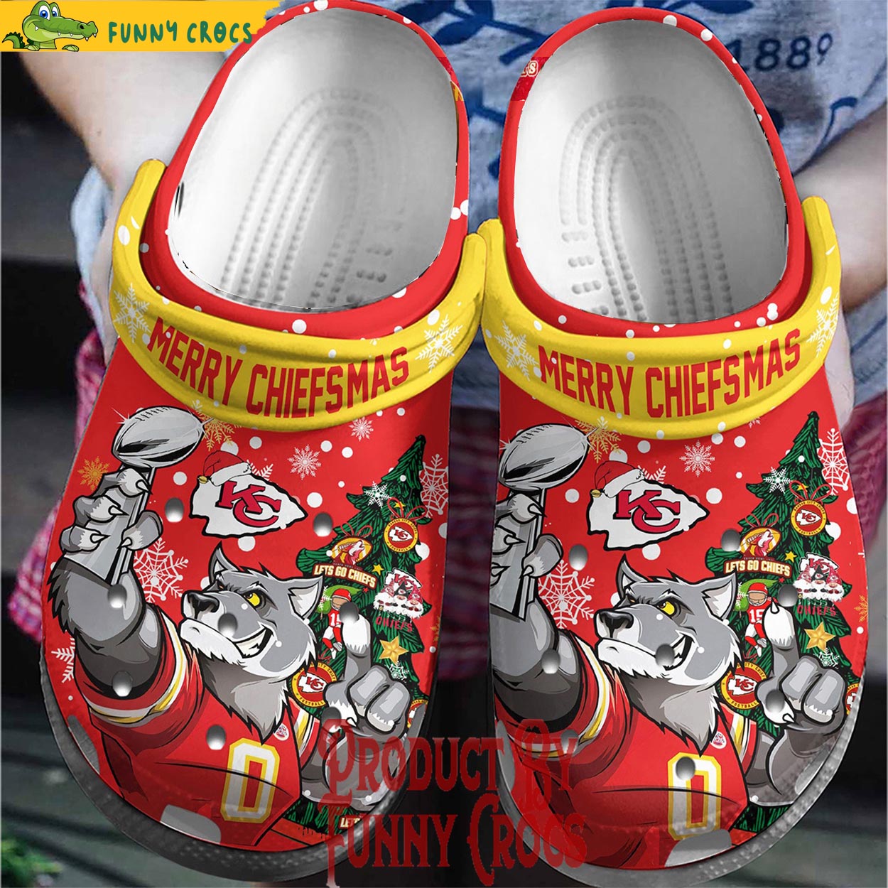 footwearmerch kansas city chiefs nfl sport christmas crocs crocband clogs shoes comfortable for men women and kids 97kkl