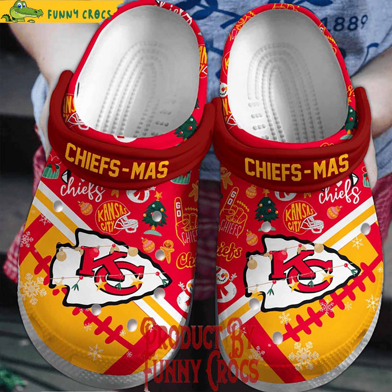 footwearmerch kansas city chiefs nfl sport christmas crocs crocband clogs shoes comfortable for men women and kids glglq
