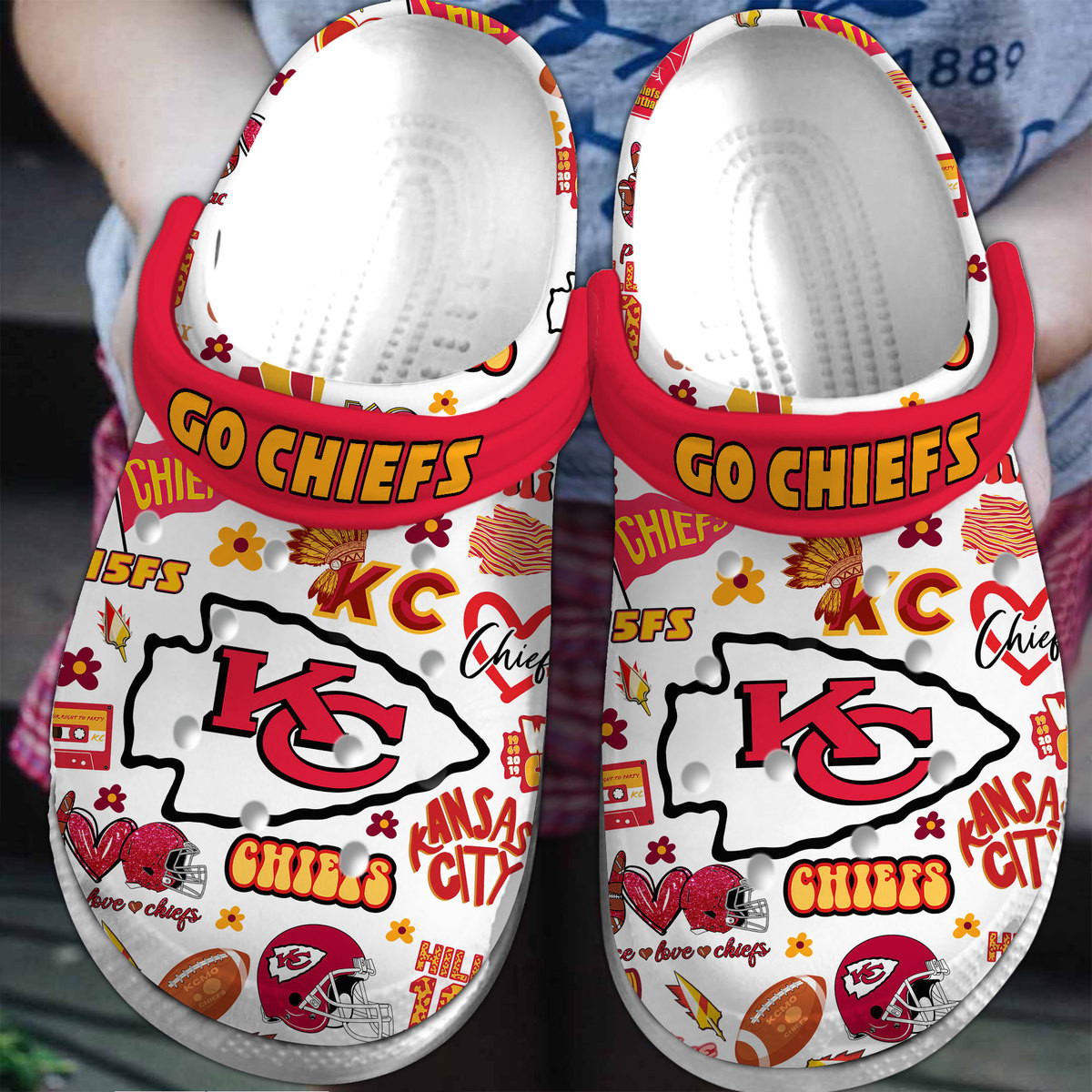 footwearmerch kansas city chiefs nfl sport crocs crocband clogs shoes comfortable for men women and kids bha2u