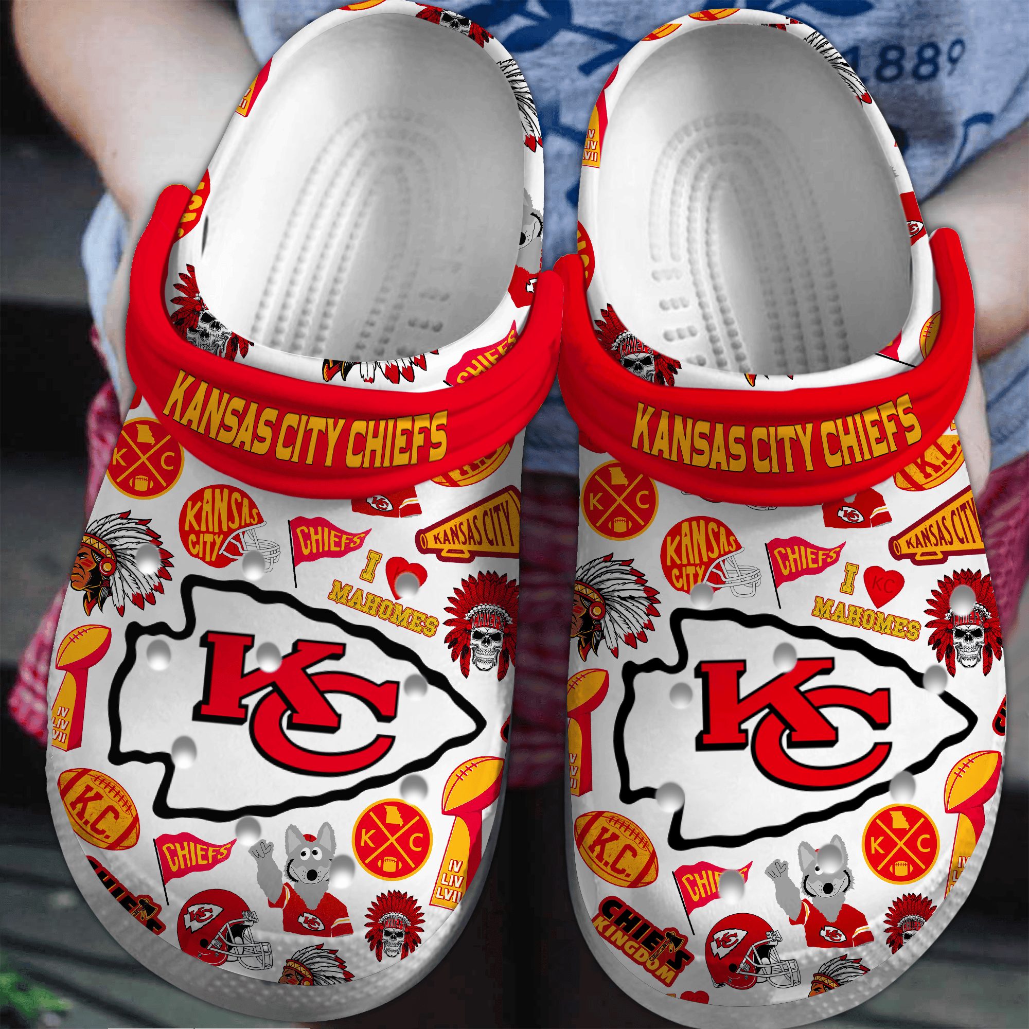 footwearmerch kansas city chiefs nfl sport crocs crocband clogs shoes comfortable for men women and kids facm3