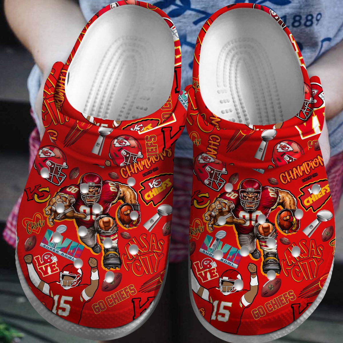 footwearmerch kansas city chiefs nfl sport crocs crocband clogs shoes comfortable for men women and kids ficzz