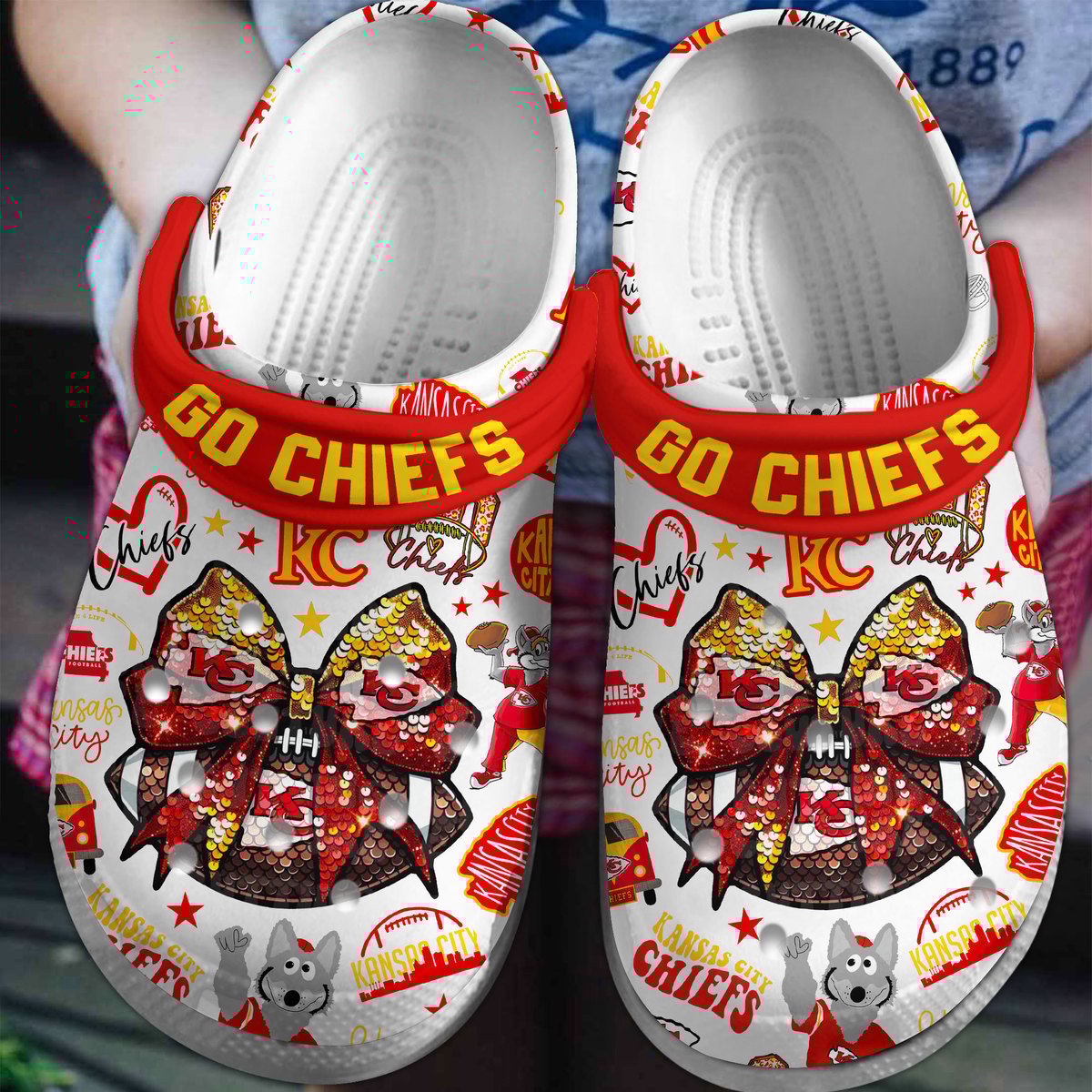 footwearmerch kansas city chiefs nfl sport crocs crocband clogs shoes comfortable for men women and kids h8pwk