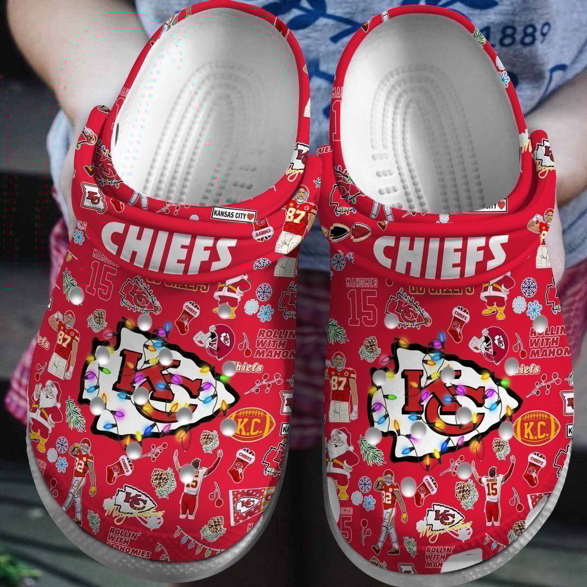 footwearmerch kansas city chiefs nfl sport crocs crocband clogs shoes comfortable for men women and kids mexn3