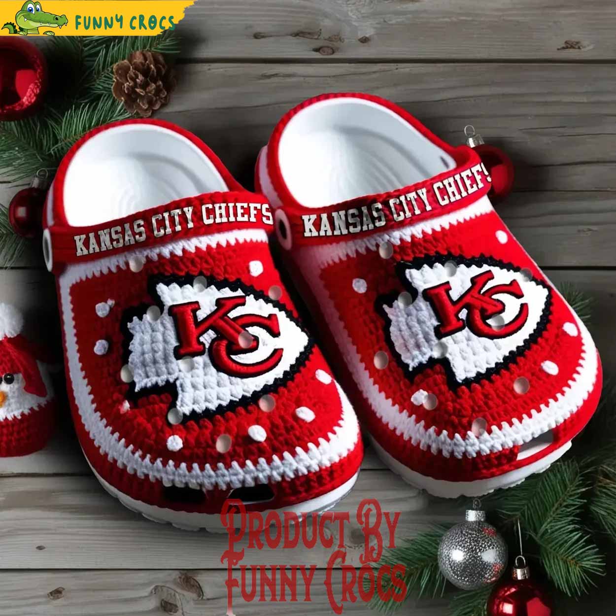 footwearmerch knit effect kansas city chiefs nfl sport crocs crocband clogs shoes comfortable for men women and kids up8zw