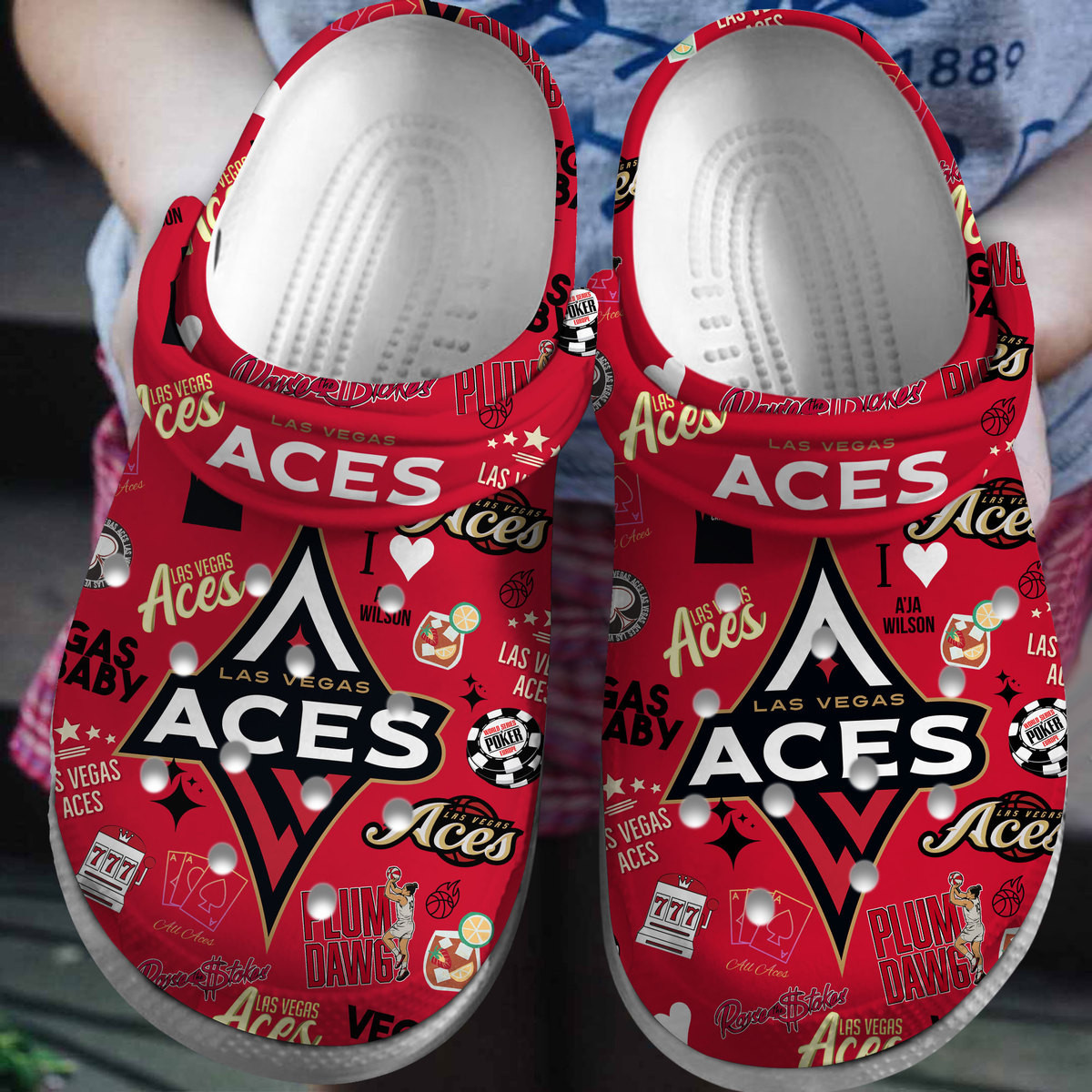 footwearmerch las vegas aces nba sport crocs crocband clogs shoes comfortable for men women and kids 9xymc