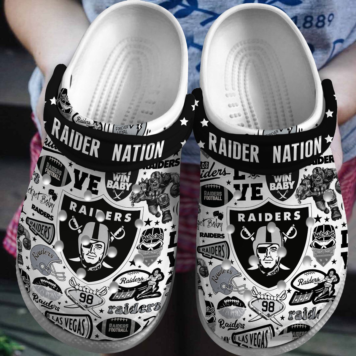 footwearmerch las vegas raiders nfl sport crocs crocband clogs shoes comfortable for men women and kids 0rpgq