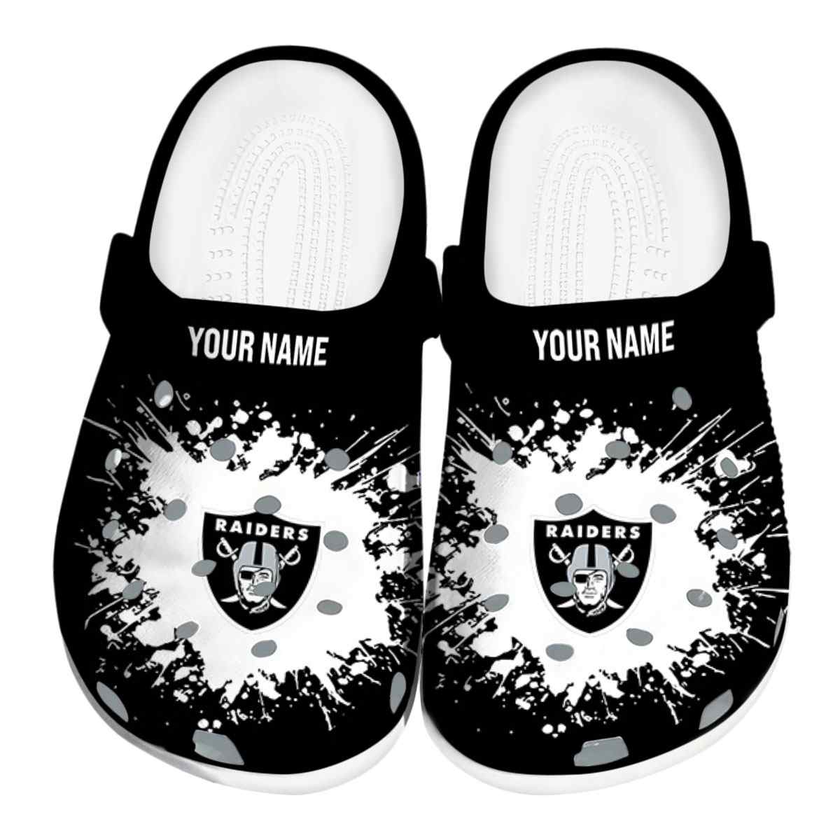 footwearmerch las vegas raiders nfl sport crocs crocband clogs shoes comfortable for men women and kids caja1