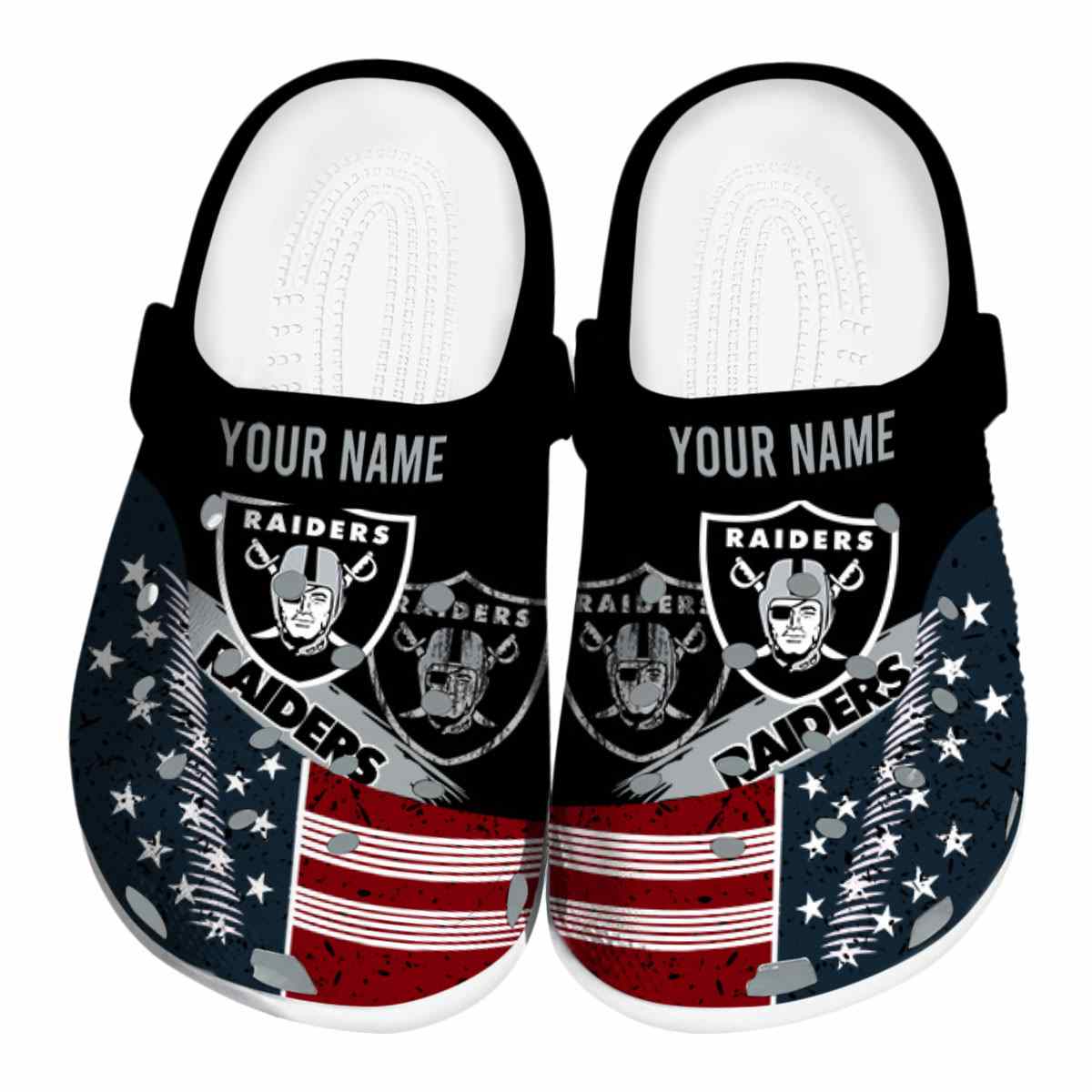 footwearmerch las vegas raiders nfl sport crocs crocband clogs shoes comfortable for men women and kids me1ns