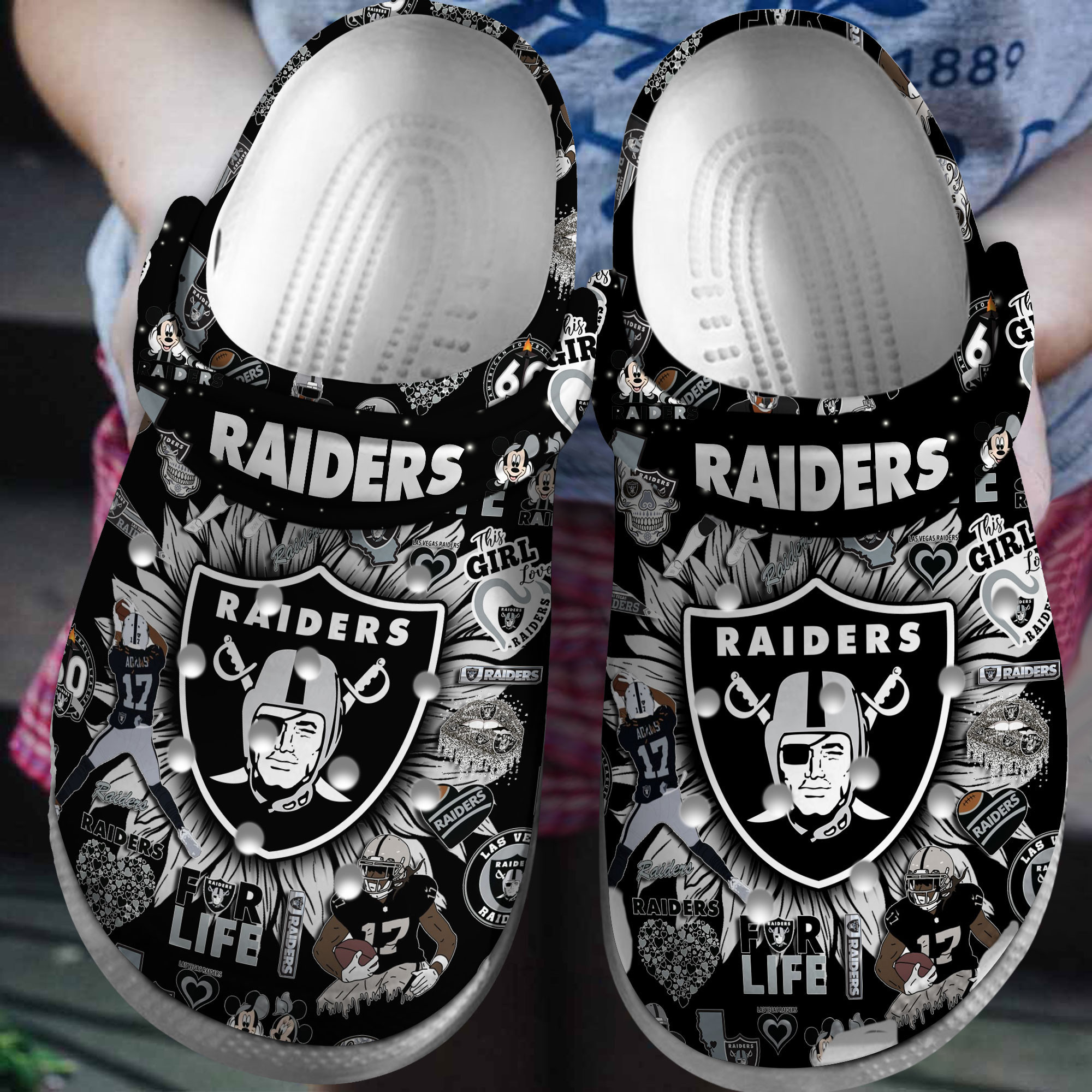 footwearmerch las vegas raiders nfl sport crocs crocband clogs shoes comfortable for men women and kids yizbp