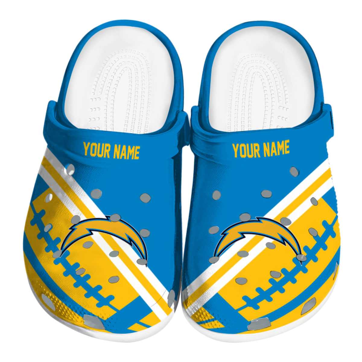 footwearmerch los angeles chargers nfl sport crocs crocband clogs shoes comfortable for men women and kids iwzm5