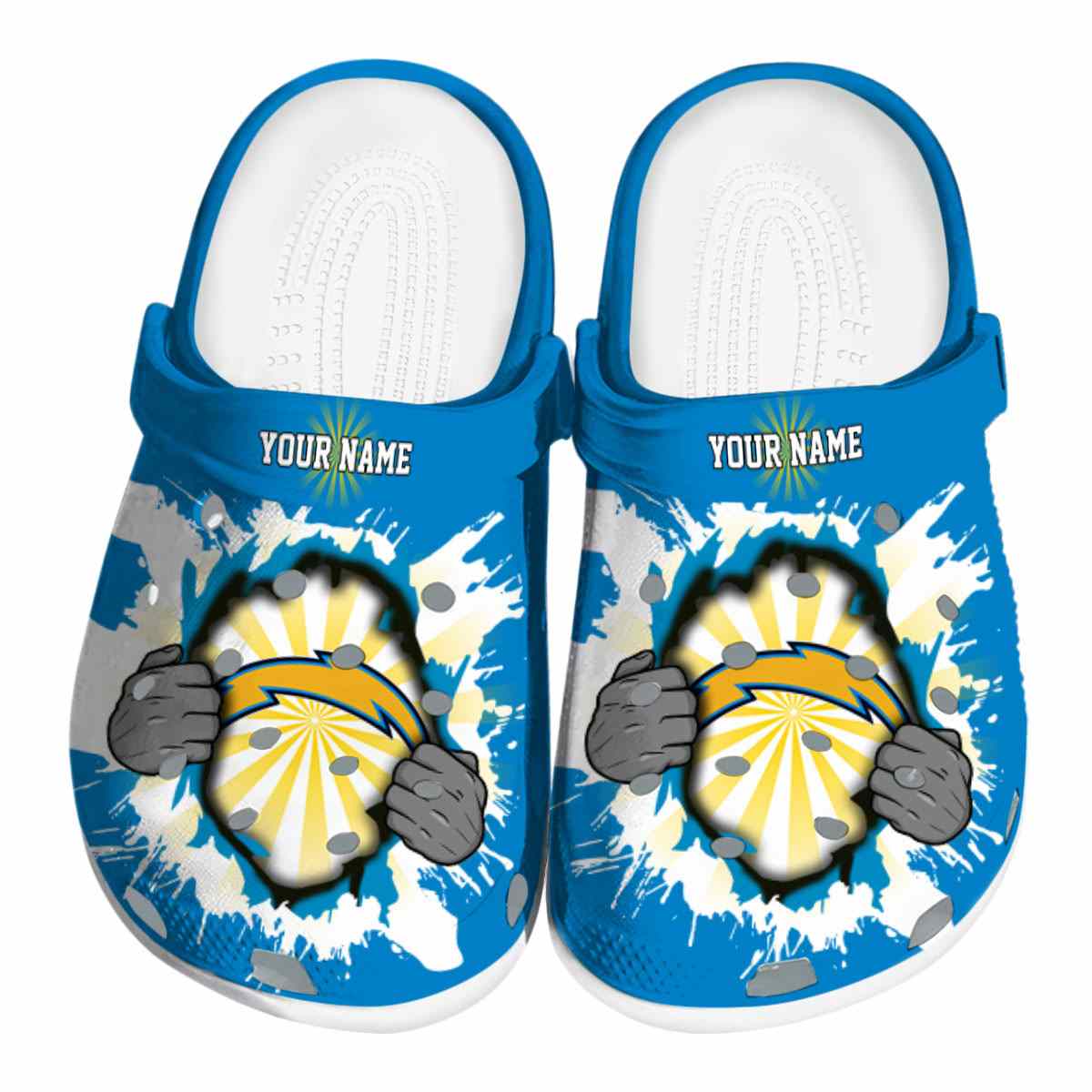 footwearmerch los angeles chargers nfl sport crocs crocband clogs shoes comfortable for men women and kids jovay