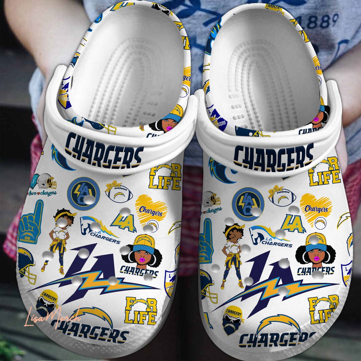 footwearmerch los angeles chargers nfl sport crocs crocband clogs shoes comfortable for men women and kids kxdfk