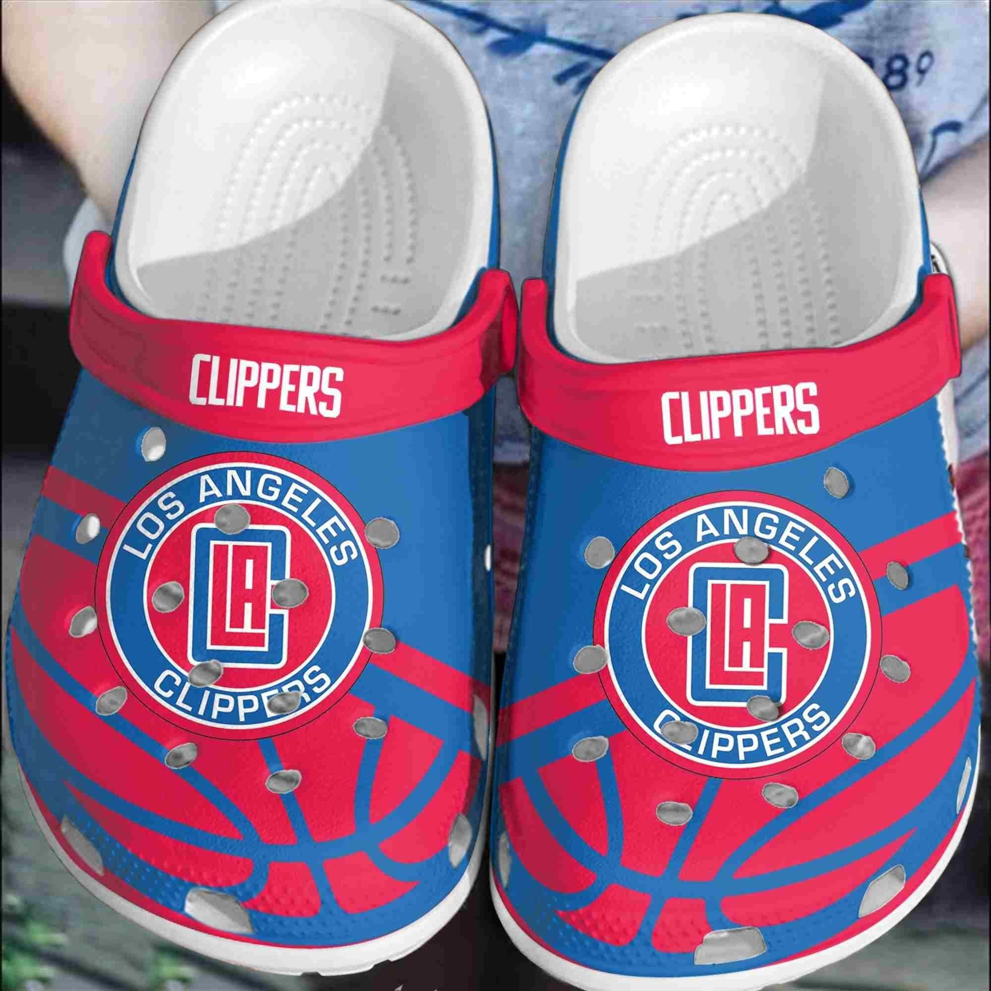 footwearmerch los angeles clippers basketball club clogs crocband crocs comfortable shoes for men women 9krh8