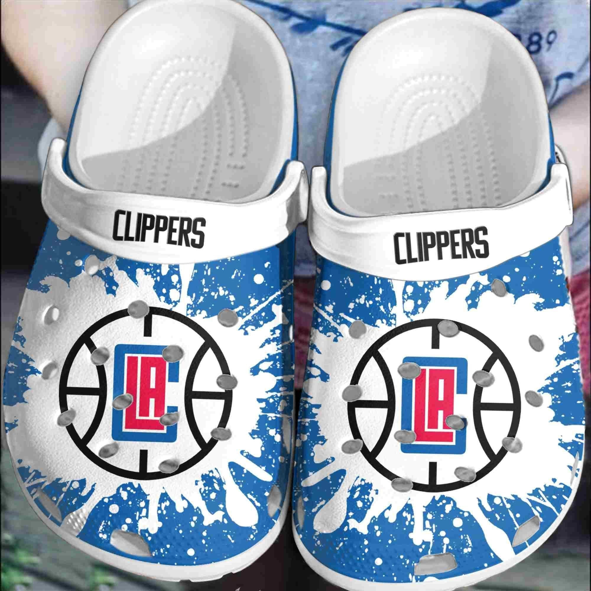 footwearmerch los angeles clippers basketball club clogs crocband crocs shoes comfortable for men women fpwu1