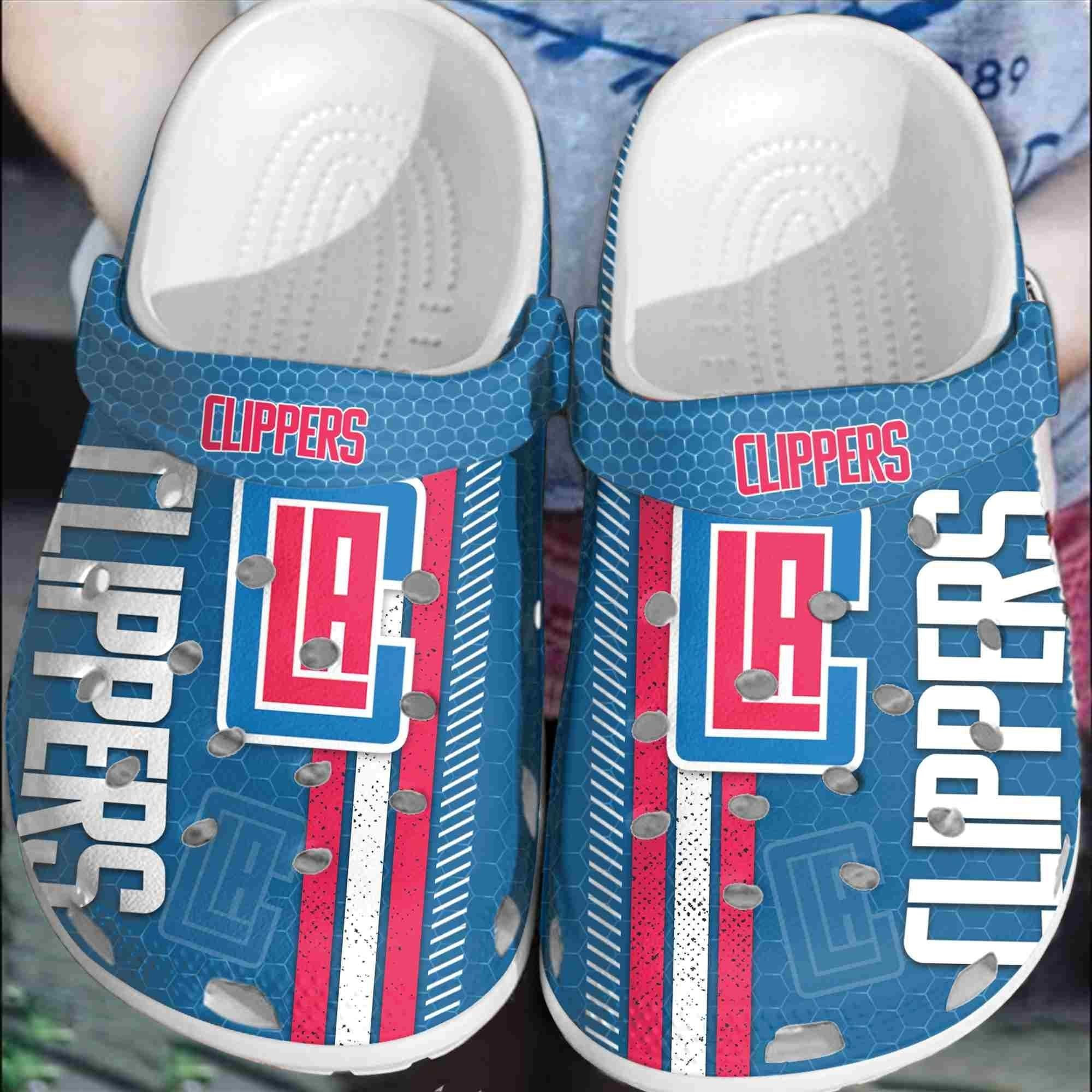 footwearmerch los angeles clippers basketball club clogs crocband shoes comfortable crocs for men women uj6eb