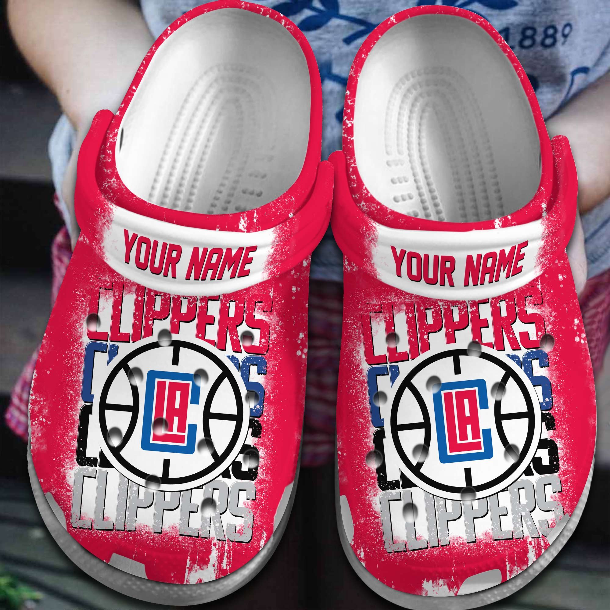 footwearmerch los angeles clippers nba basketball sport crocs crocband clogs shoes comfortable for men women and kids 9p1cx