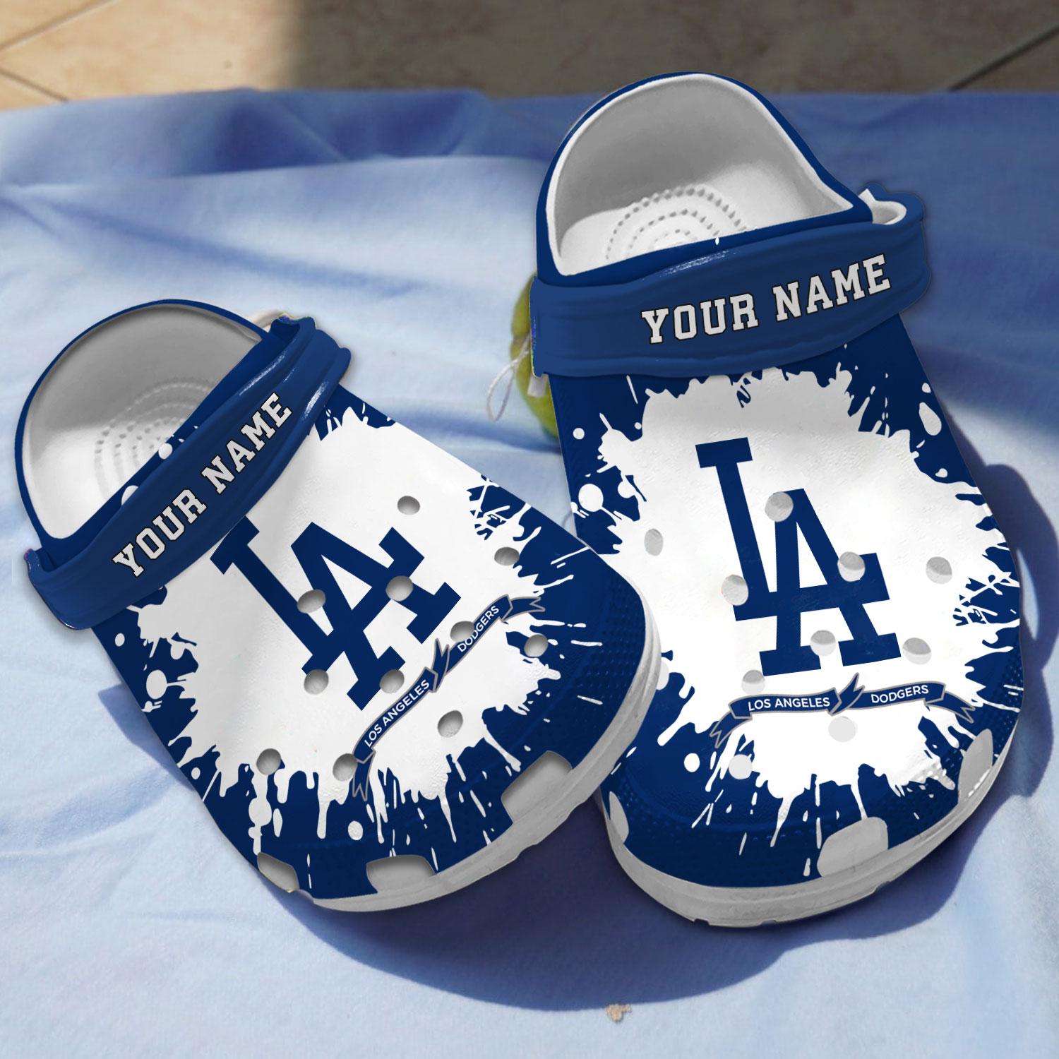 footwearmerch los angeles dodgers mlb crocs crocband clogs shoes comfortable for men women and kids s2tpo